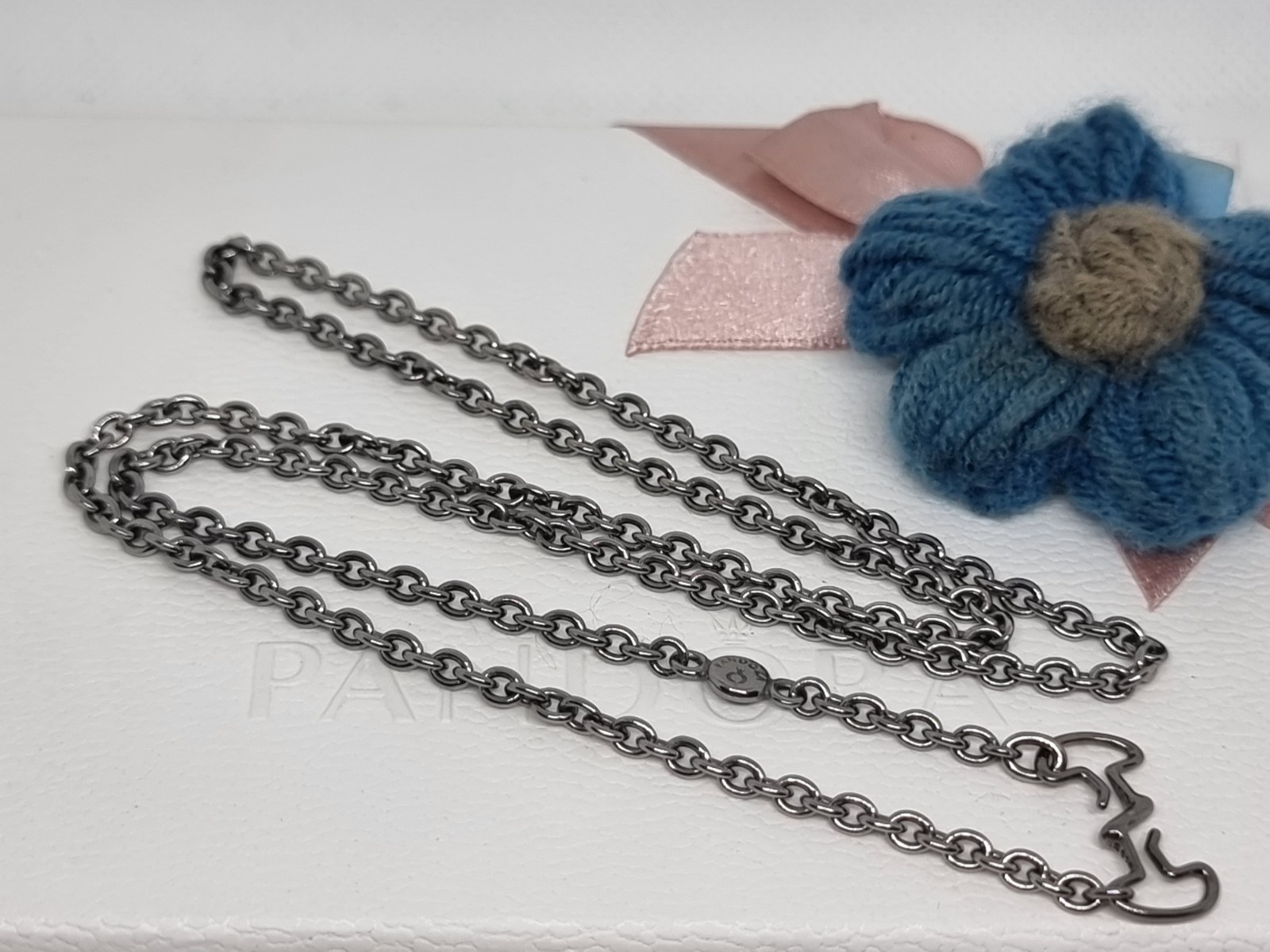 NEW Genuine Pandora Oxidised Silver Open Ends Cable Chain With S Hook 53cm BOXED