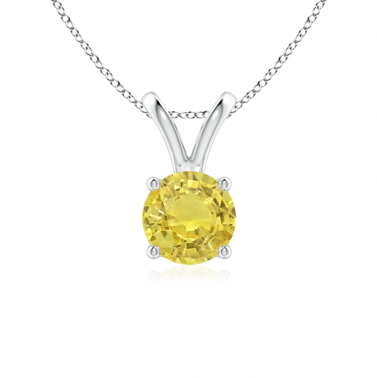 1.25 ct. Yellow Sapphire Solitaire Pendant Necklace in Sterling Silver
