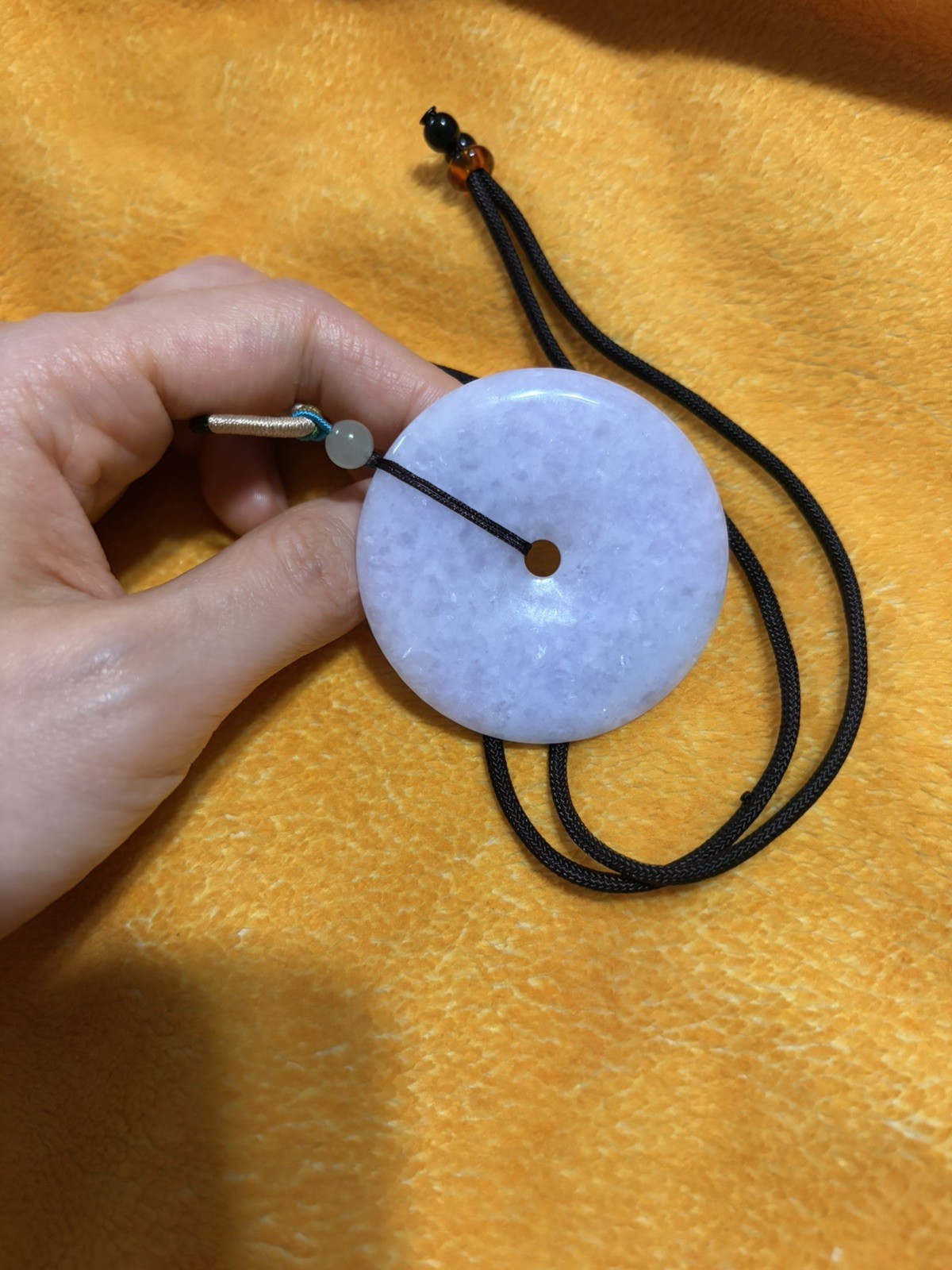 Untreated Burma Myanmar Grade A Jadeite LAVENDER Large Pendant 纯天然翡翠A货紫平安扣