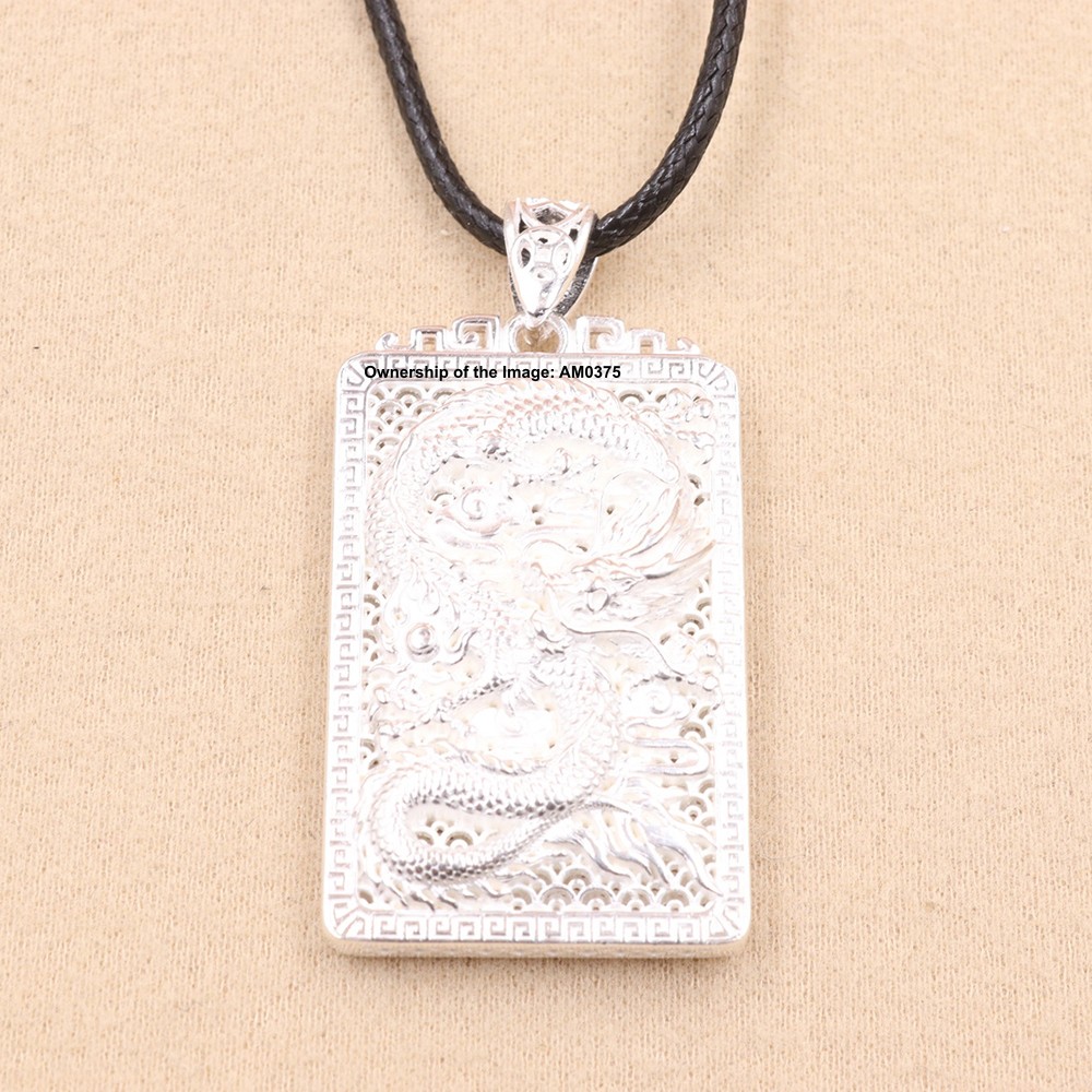 Pure 999 Fine Silver Pendant Handcarved Dragon Lucky Pendant 13-15g