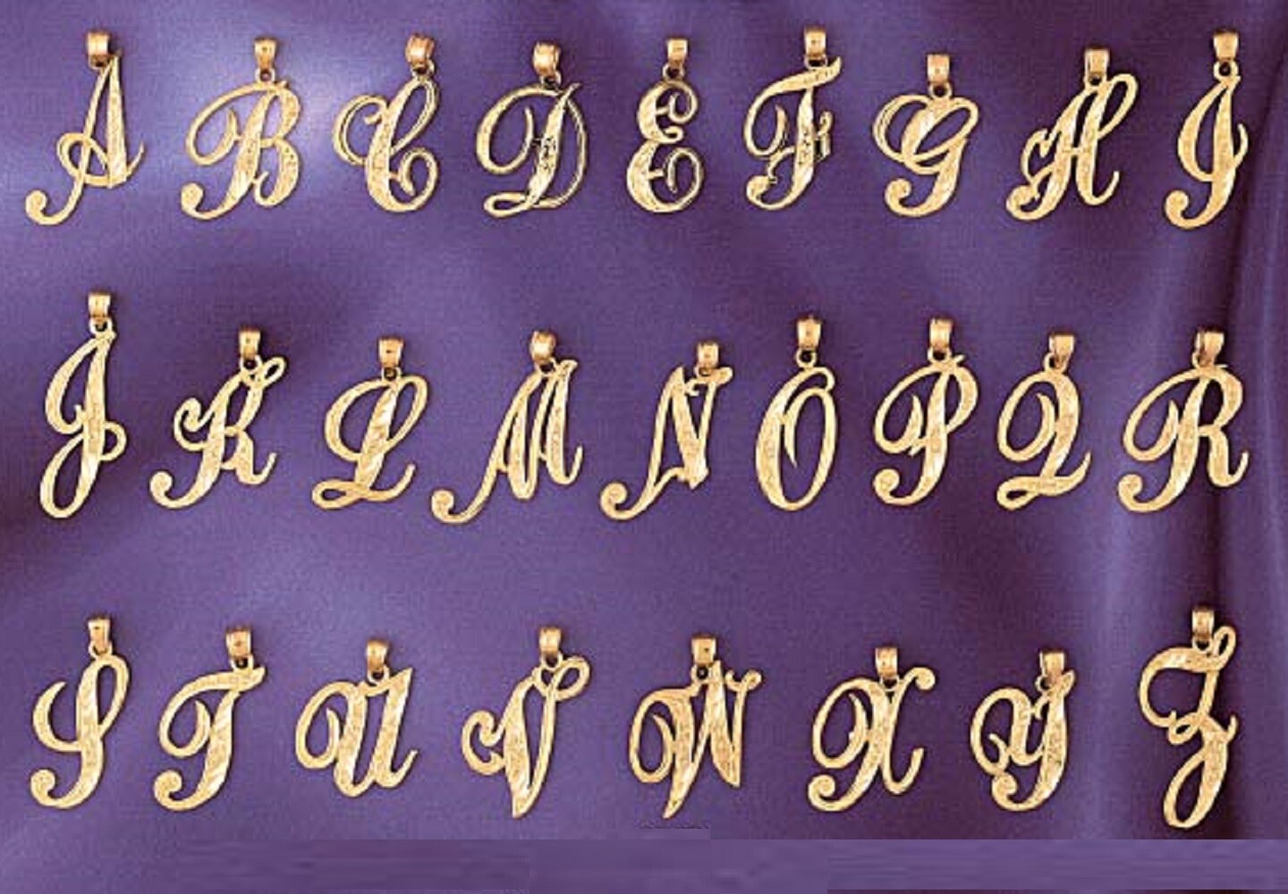 A to Z Any One 14K Yellow Gold Letter Pendant / Charm, Made in USA