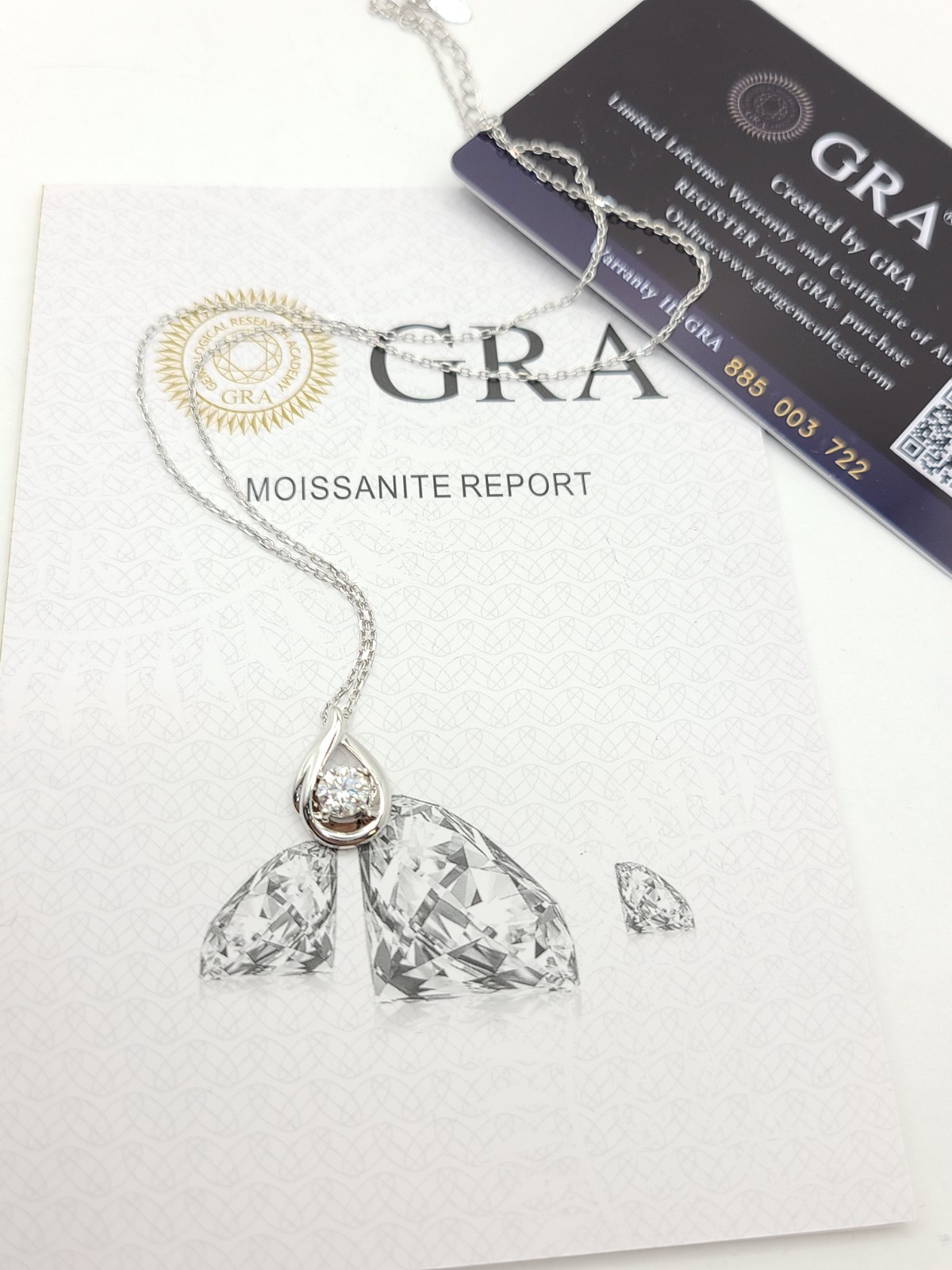 0.5ct Moissanite S925 Sterling Silver Teardrop Pendant 5.0mm GRA Report Necklace