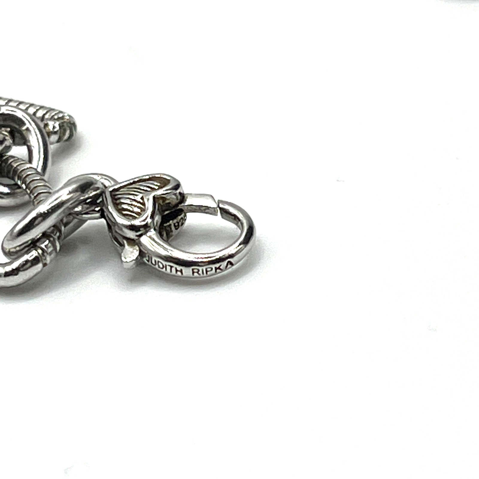 Judith Ripka 18” Necklace Chain Link Textured Oval Lobster VTG Sterling 925 49 g