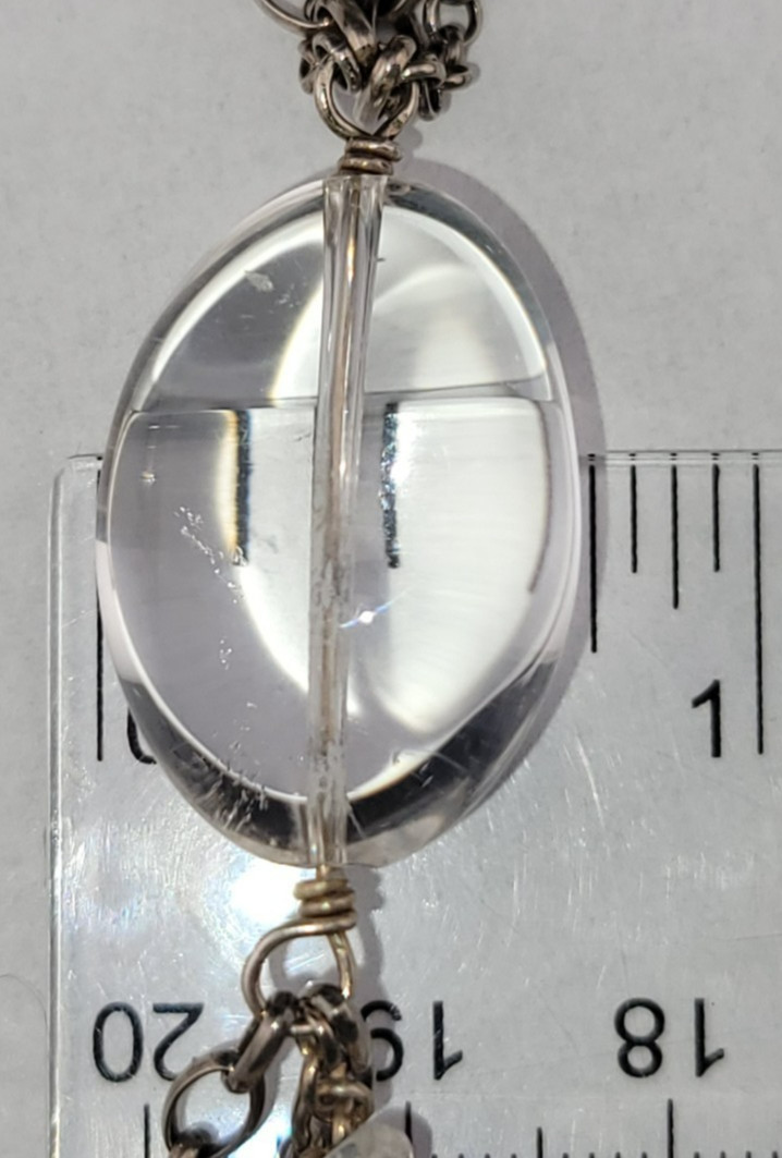 Silpada Pools of Light Quartz Coin 🫧Pearl Sterling Silver 34″ Festoon Necklace
