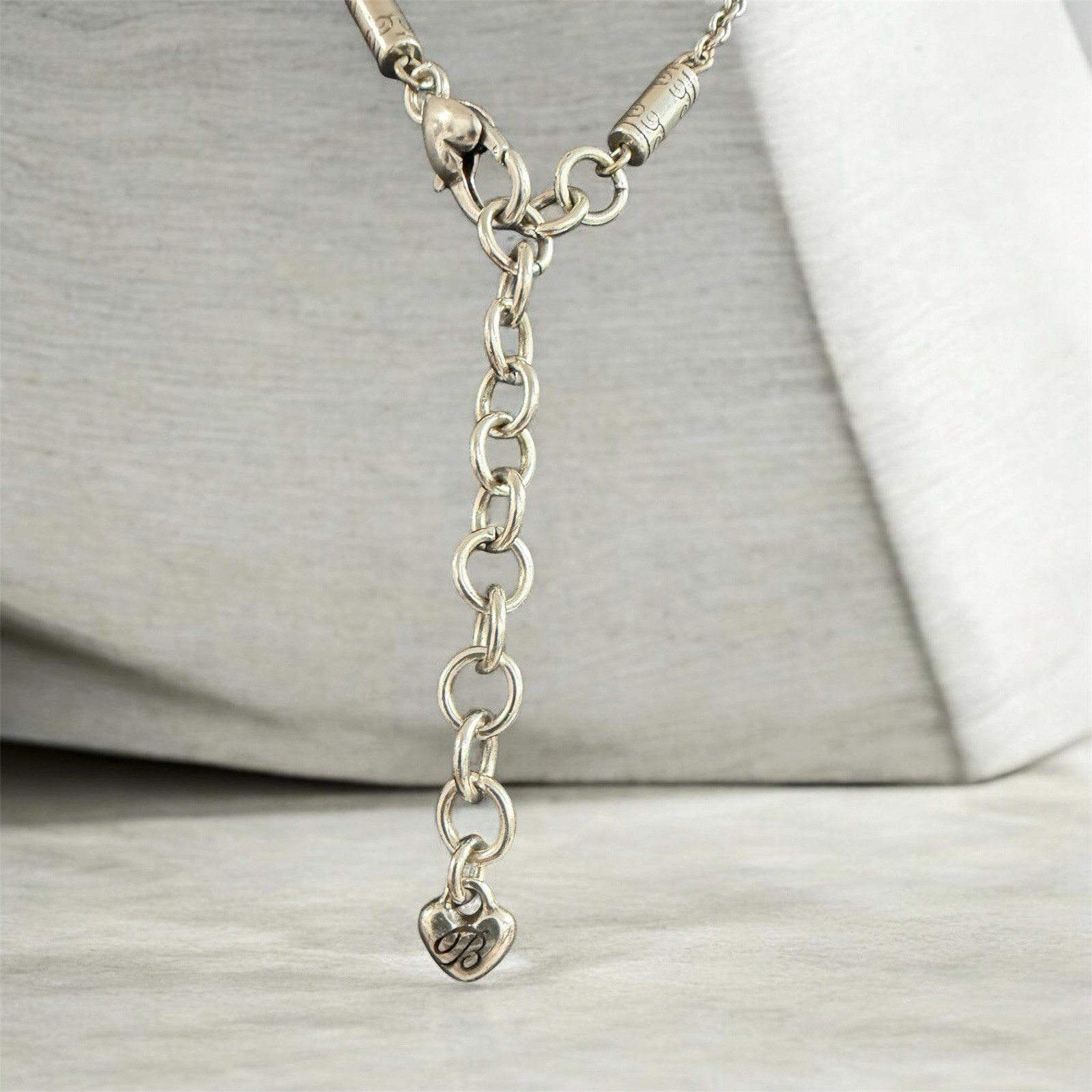 Brighton Retired Love Struck Reversible 3D Swing Double Heart Crystal Necklace