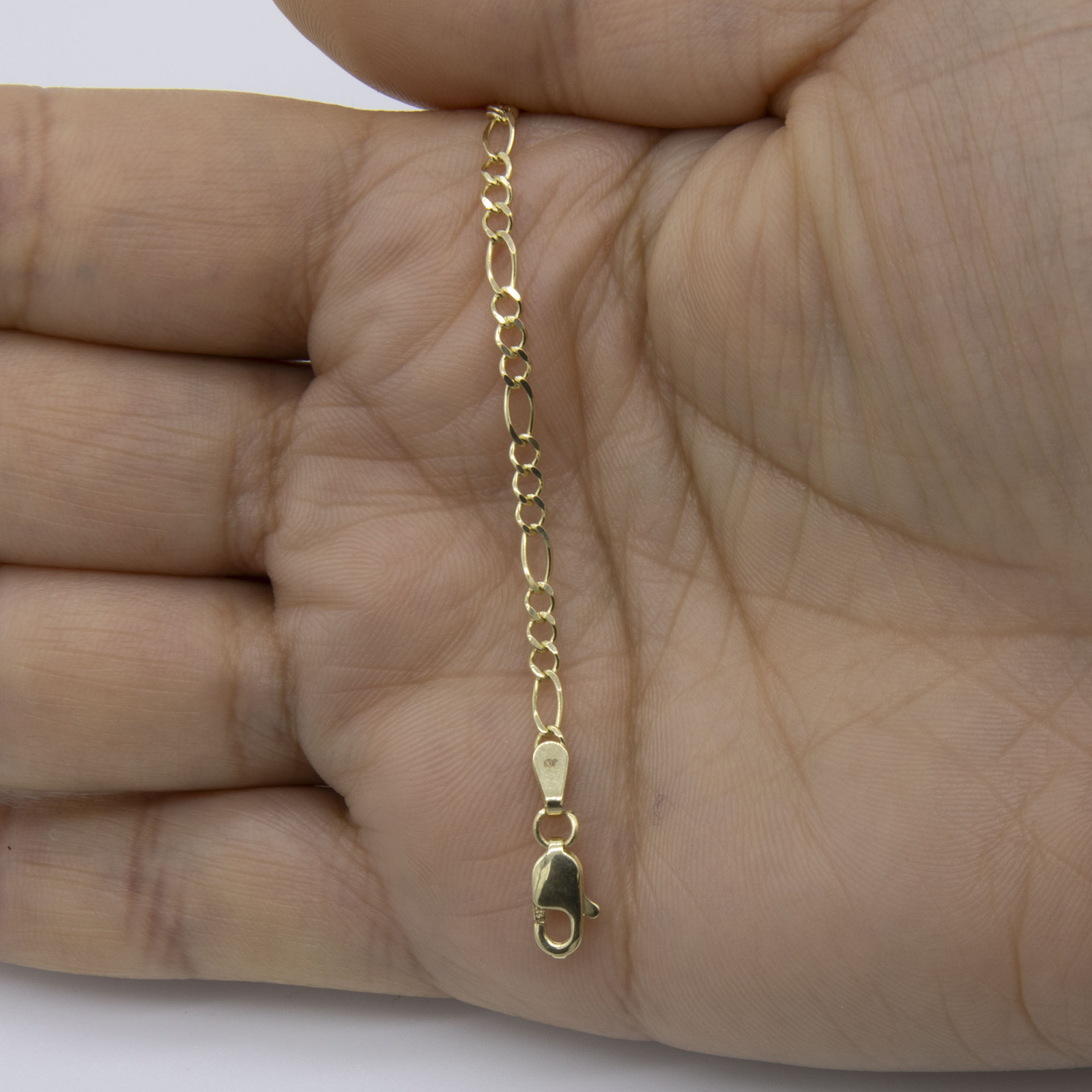 2.7mm Figaro Chain Extender for Necklace Bracelet Chain Solid 10K Yellow Gold