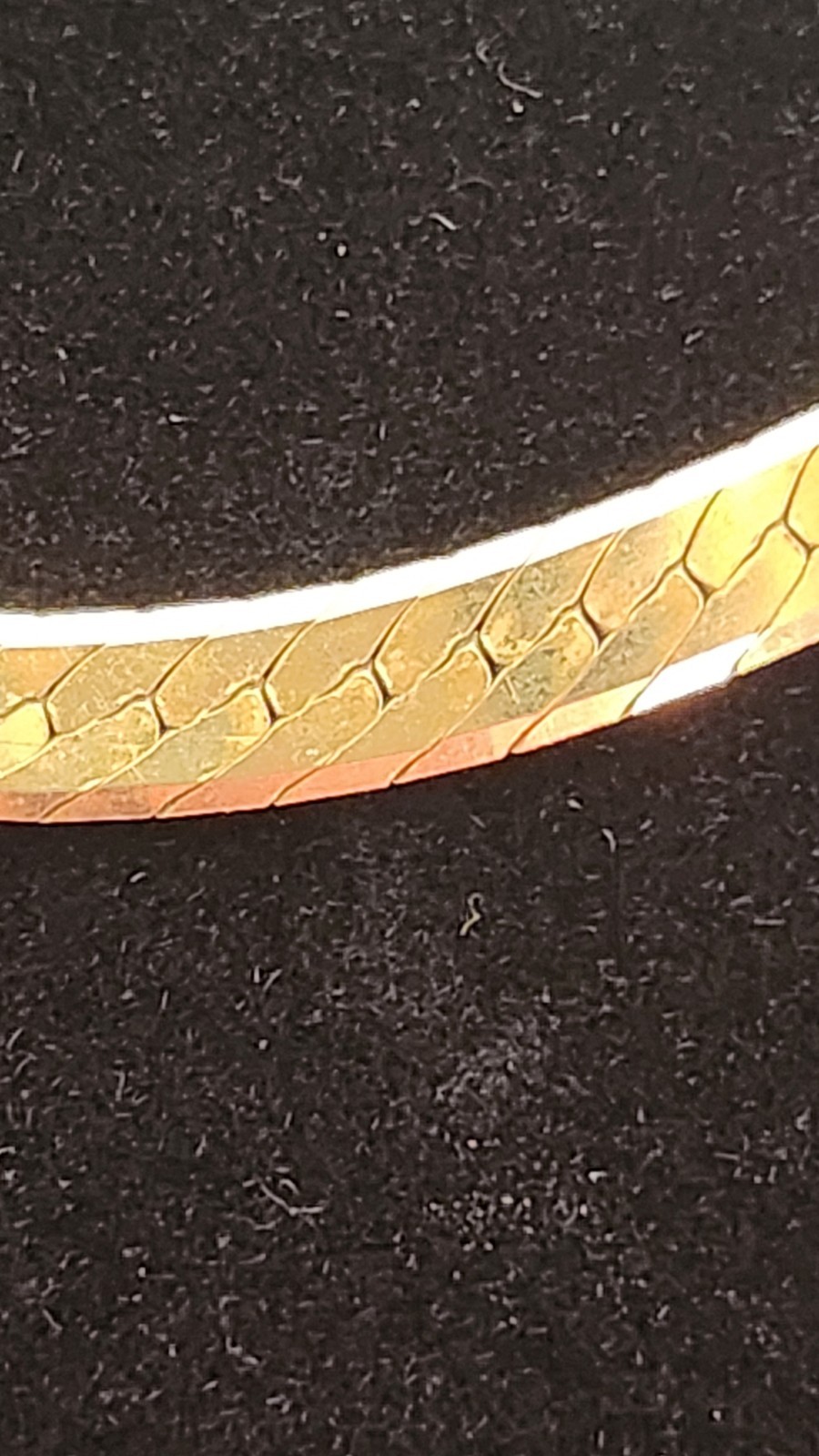 14K Y GOLD Herringbone REVERSIBLE Necklace 11.1 Grams 15 1/4″ Diamond Cut/plain