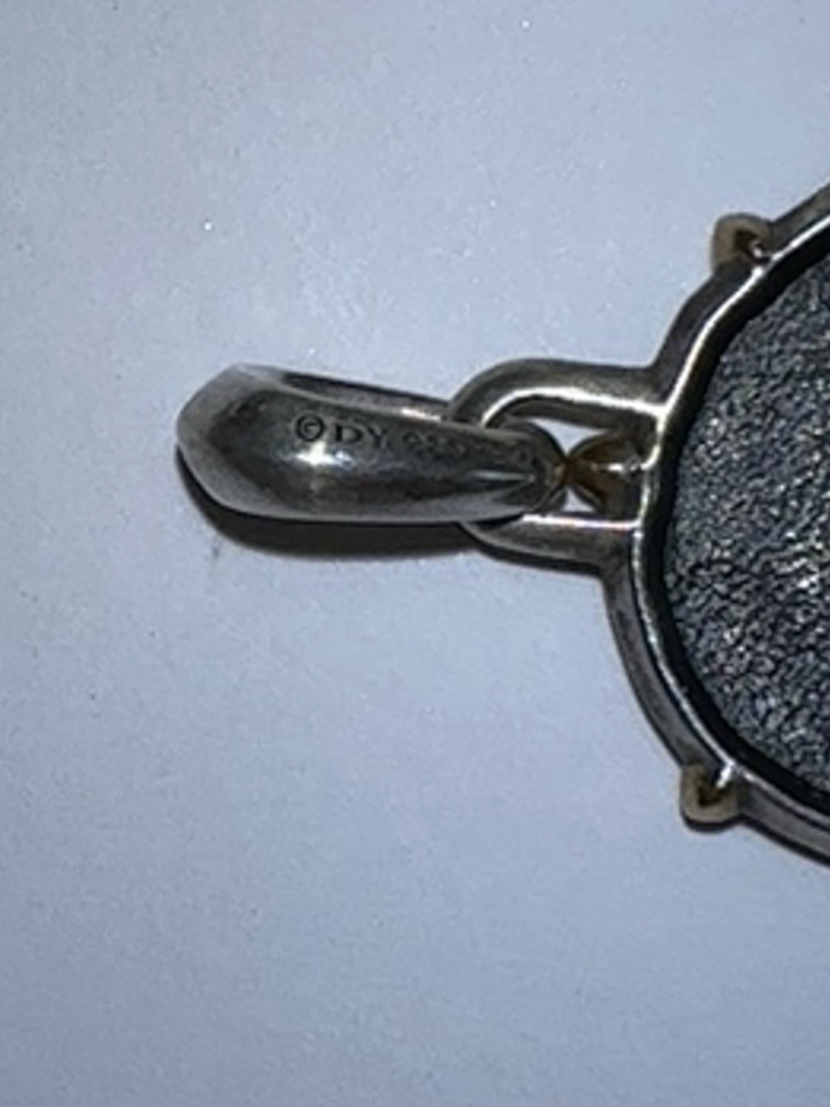 $550 David Yurman 925 Sterling Silver 18k Gold Cancer Zodiac Amulet Pendant 17mm