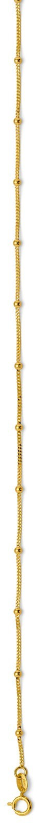 14K Solid Yellow Gold Ball Station Chain Necklace 2mm Dainty Beaded Minimalist