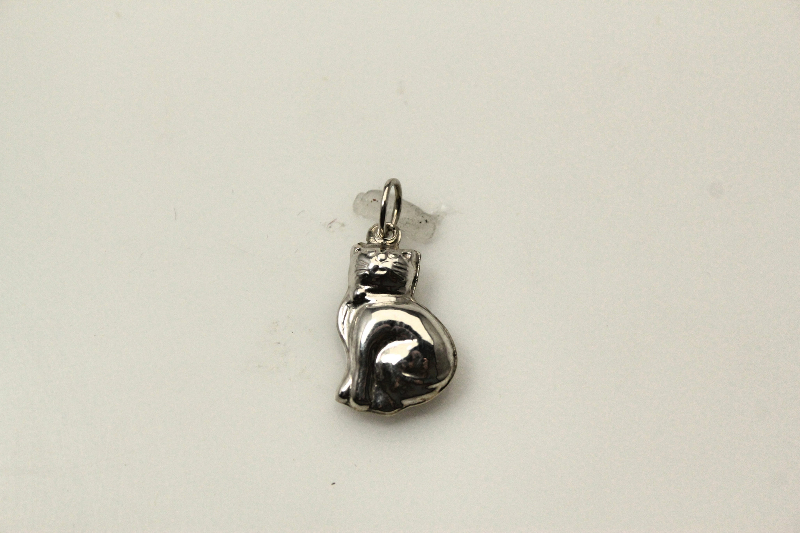 Puffy Cat Charm 925 Sterling Silver 1.4 Grams (PEN8223)