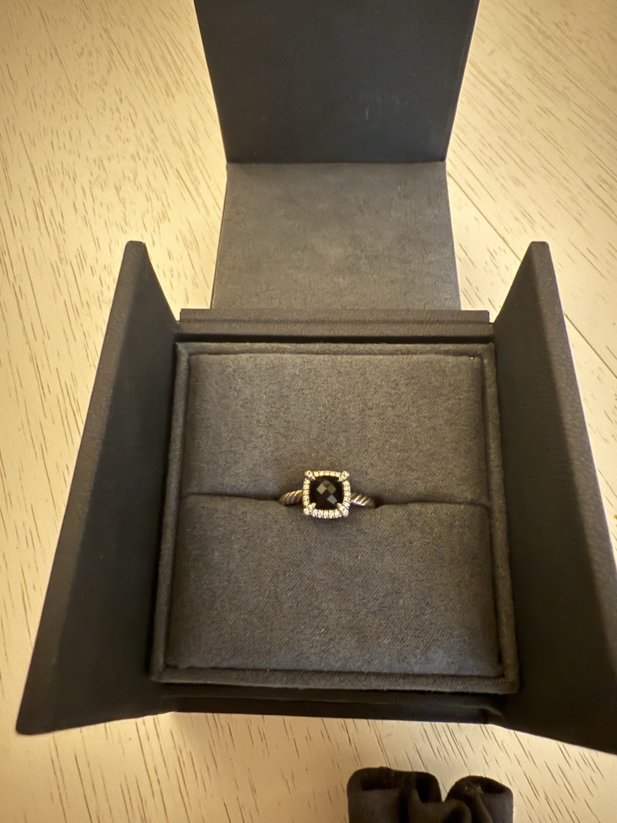 David Yurman Petite Chatelaine Onyx Pave Diamond Bezel Ring Pendant Necklace