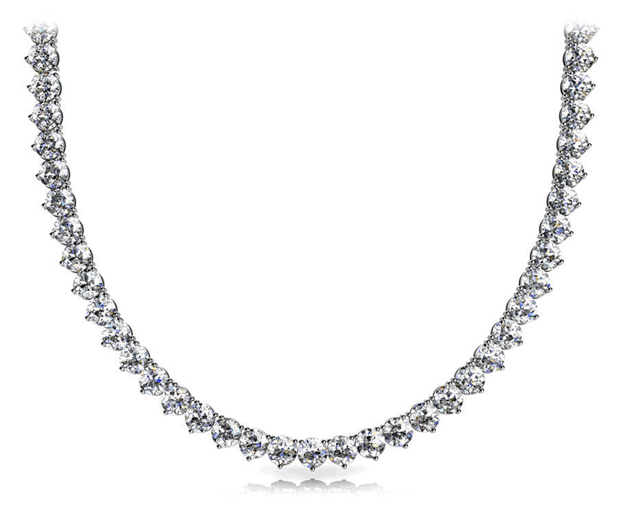 15.00 carat Round Diamond 14k Tennis Necklace, 99 x 0.15 ct each 16″ F-G, SI1