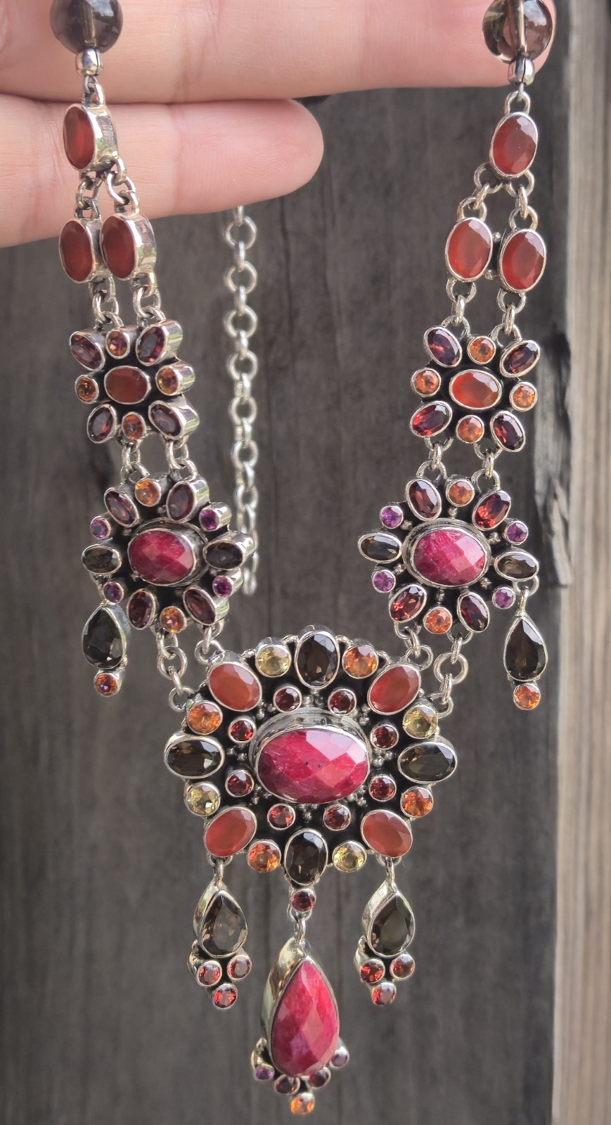 NICKY BUTLER RAJ LIMITED EDITION Designer 925 Sterling Silver Ruby Necklace NB