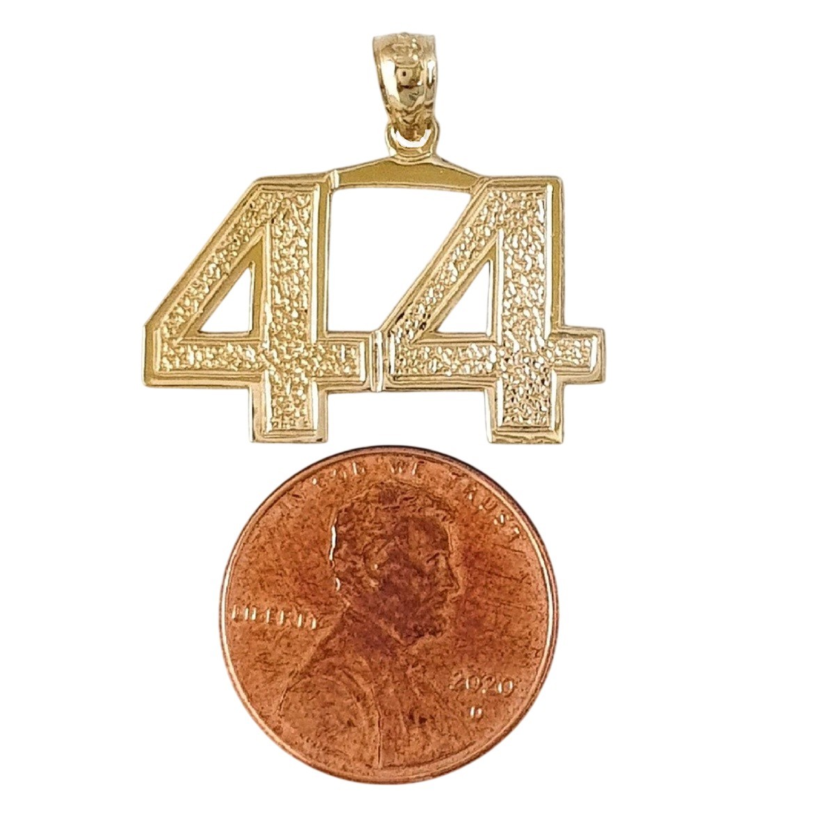 0 to 52 Any One 14K Yellow Gold Number Pendant / Charm, Made in USA