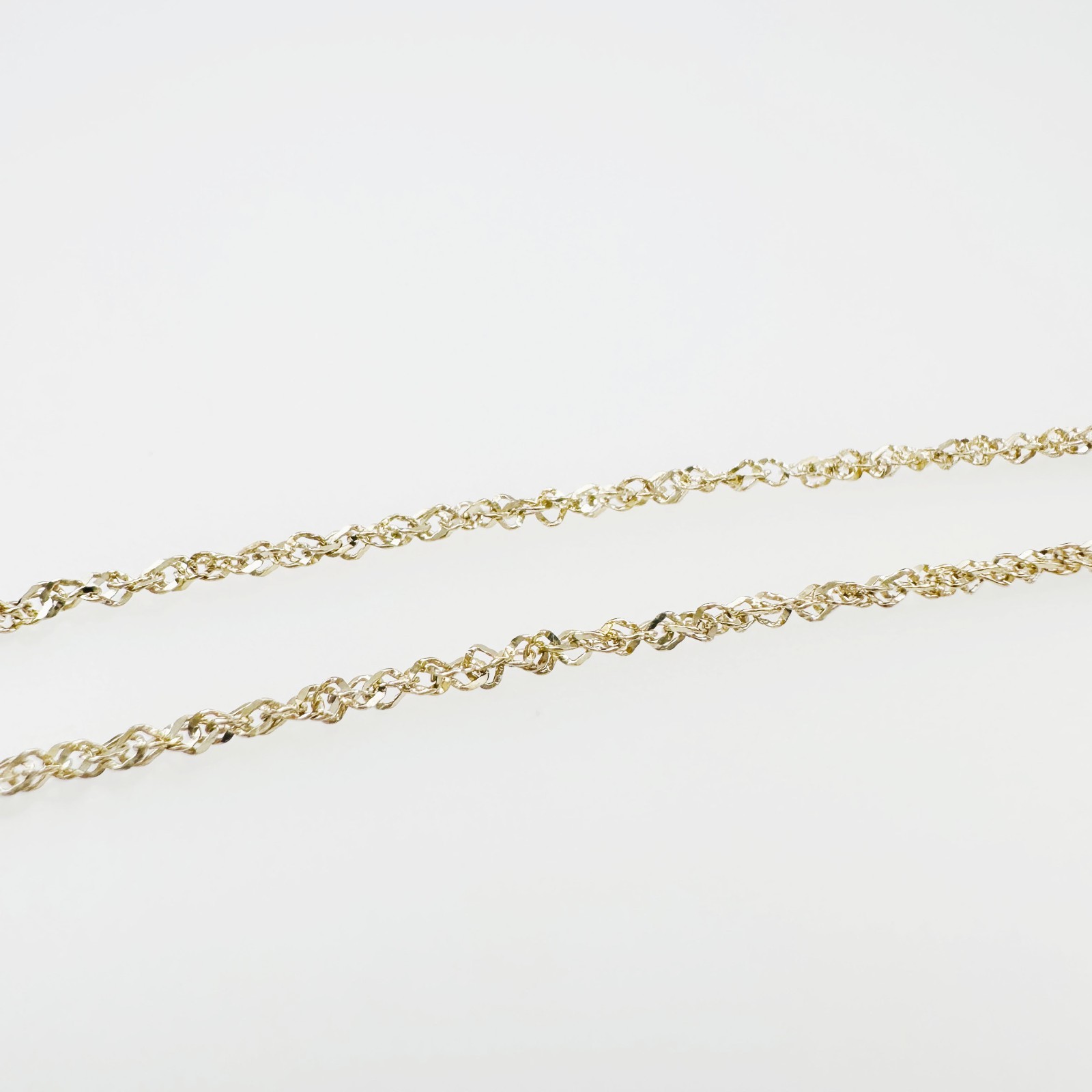 10K Yellow Gold Diamond-cut Prince of Wales Link Chain Necklace, 1.1mm, 17 3/4″