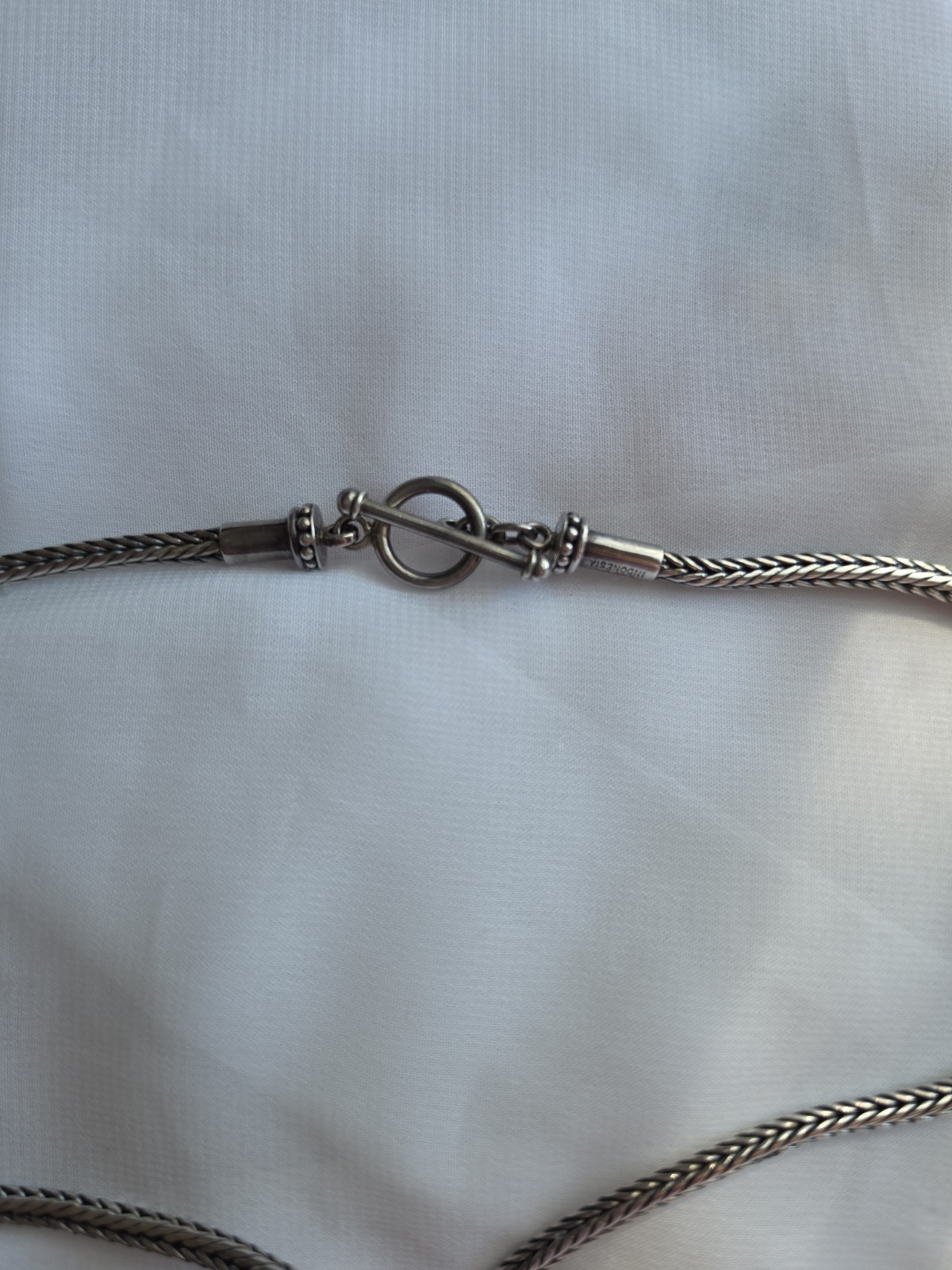 BA Suarti Sterling Silver 4mm Foxtail Spiga Wheat Toggle Necklace 20″ ~ 30g