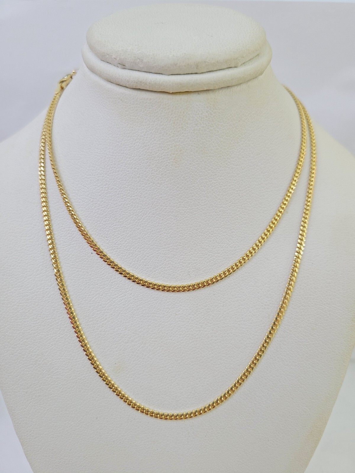 18k Real Solid Miami Cuban Chain Yellow Gold 2mm 18″-24″ Inch Genuine Necklace