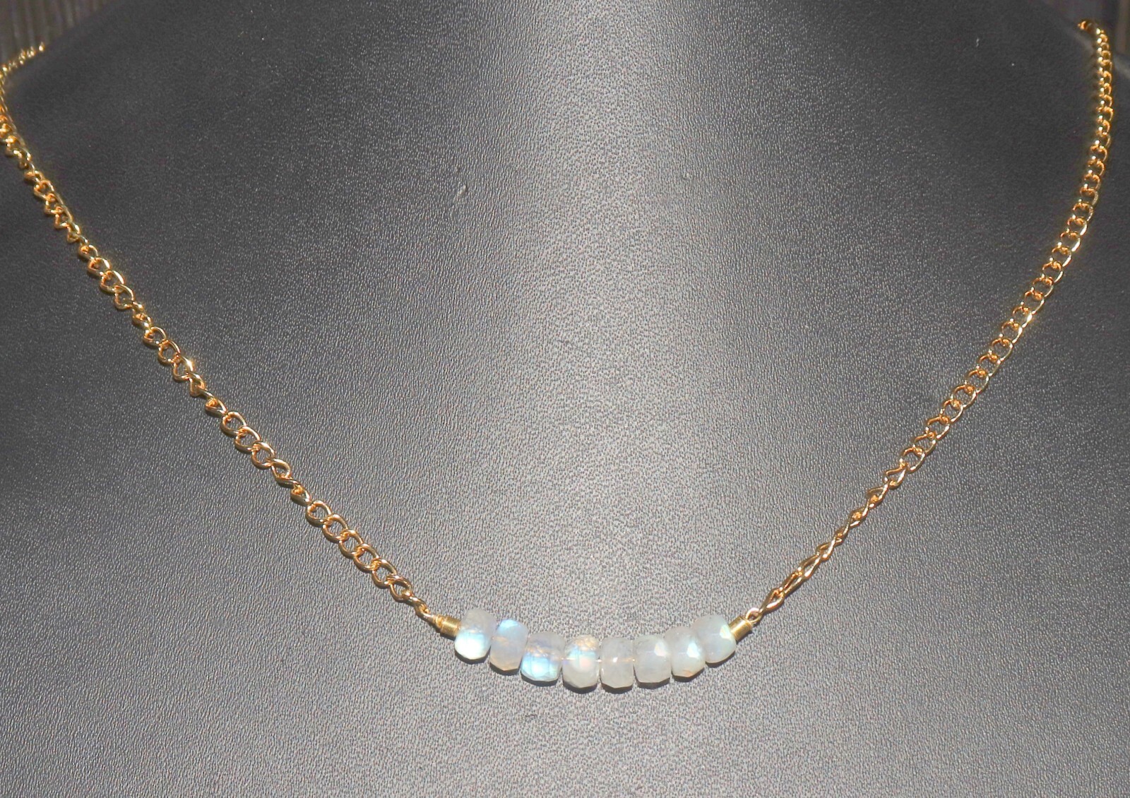 Natural rainbow moonstone choker necklace moonstone bead 6 mm moonstone gemstone