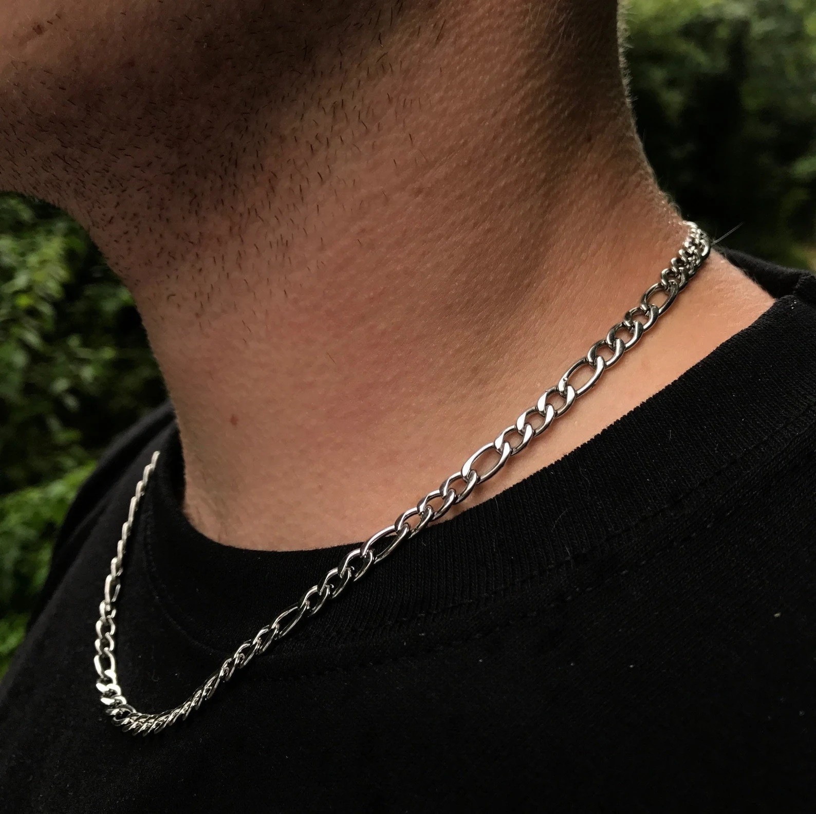 Women’s & Men’s Solid Sterling Silver 925 Italian 5MM Figaro Link Chain Necklace