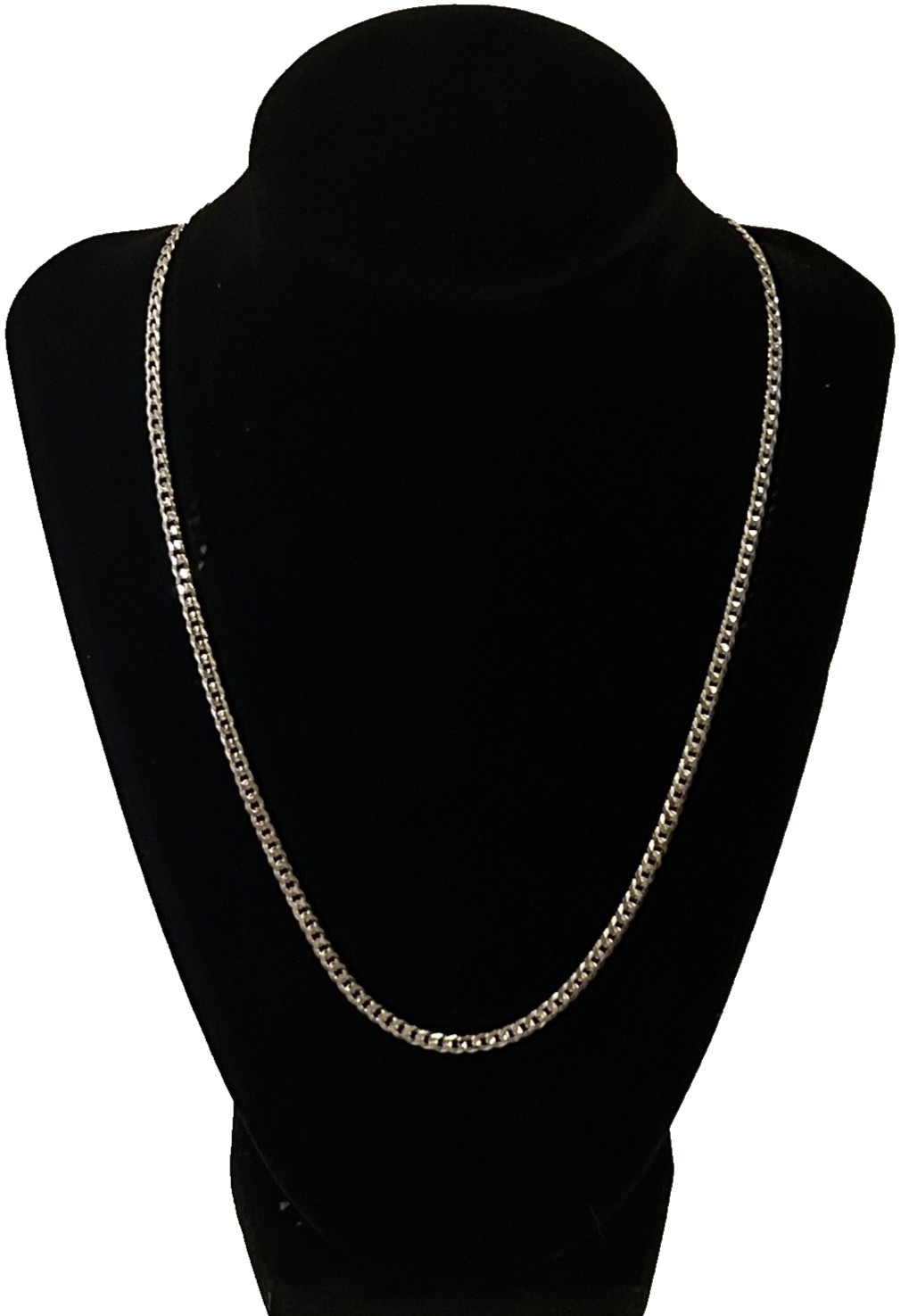 925 Sterling Silver Flat Curb Cuban Link Chain 20 Inch 3.0 mm New Made in Italy