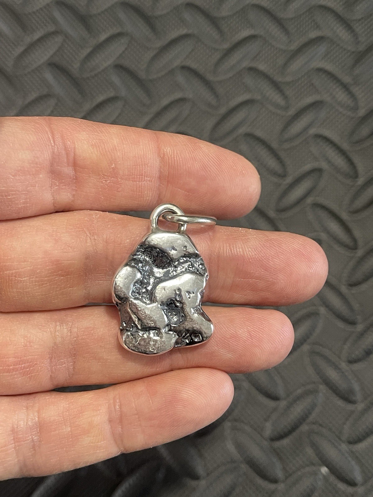 Men’s .925 SOLID Sterling Silver “Silver Nugget” Pendant. Weighs 29.6 Grams.