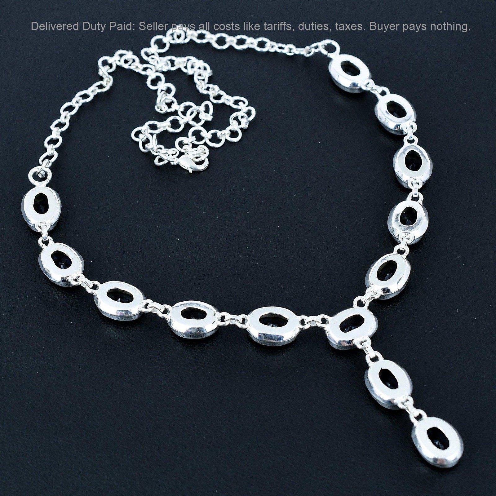 925 Silver African Amethyst Stone Birthday Trendy Anniversary New Chain Necklace