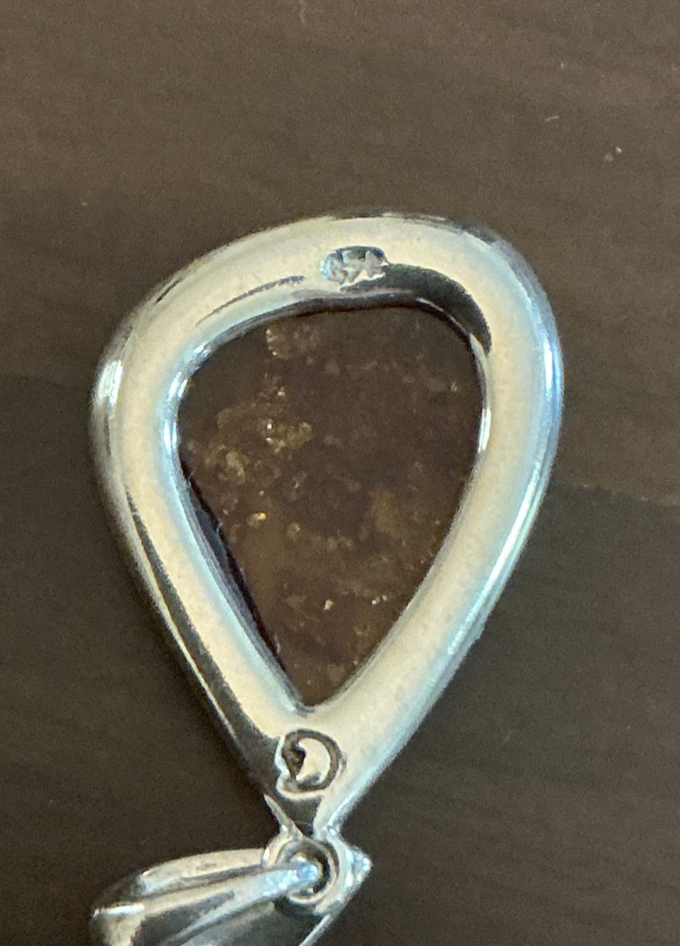 TWO PENDANTS: ONE AMBER STERLING and ONE CULTURED PEARL SILVER METAL MOTHERS DAY