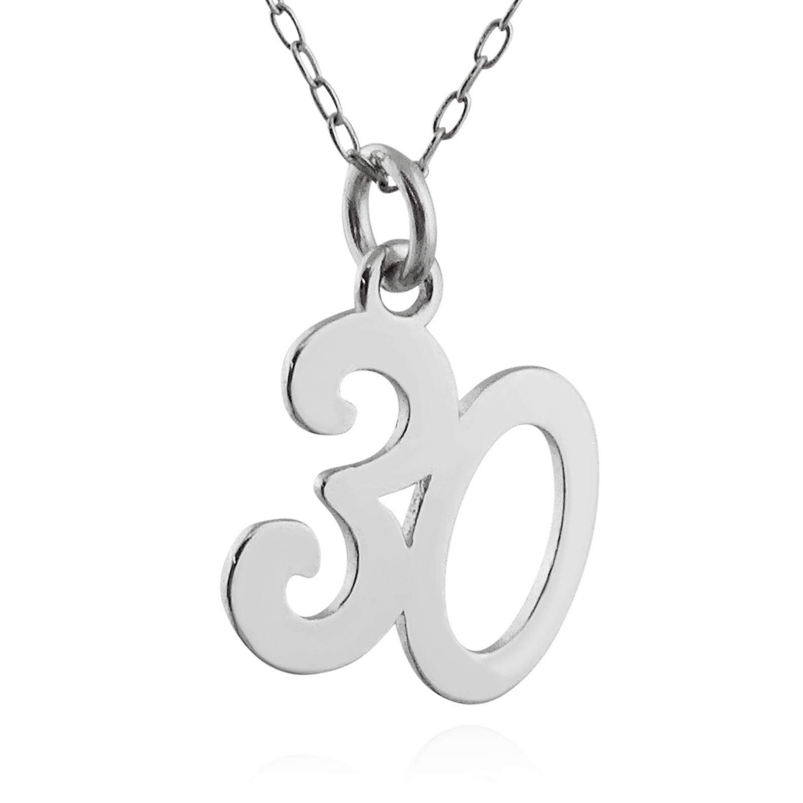 Number 30 Charm Necklace – 925 Sterling Silver Thirty 30th Birthday Anniversary
