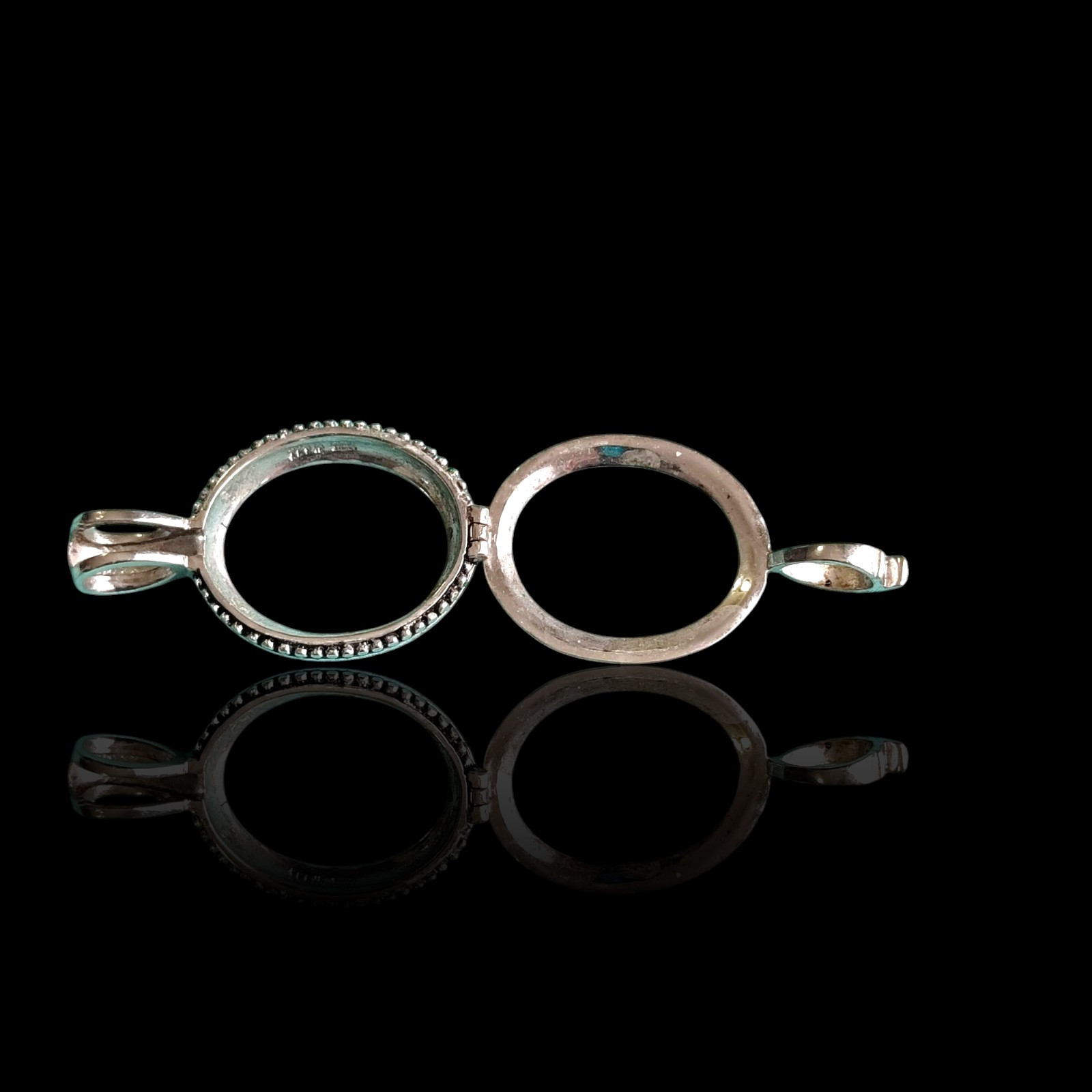 Sterling Silver 925 Bezel Locket Oval Pendant Setting