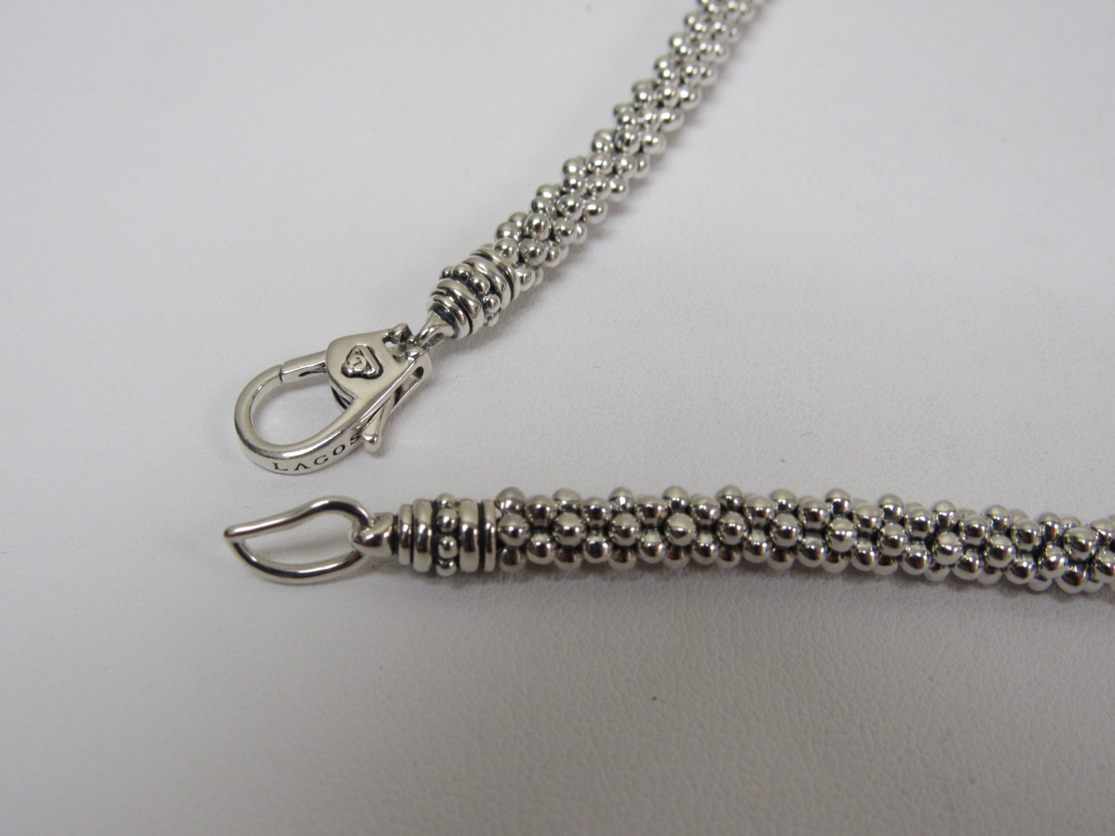 Designer LAGOS Sterling Silver 5mm Signature Caviar Beaded Necklace