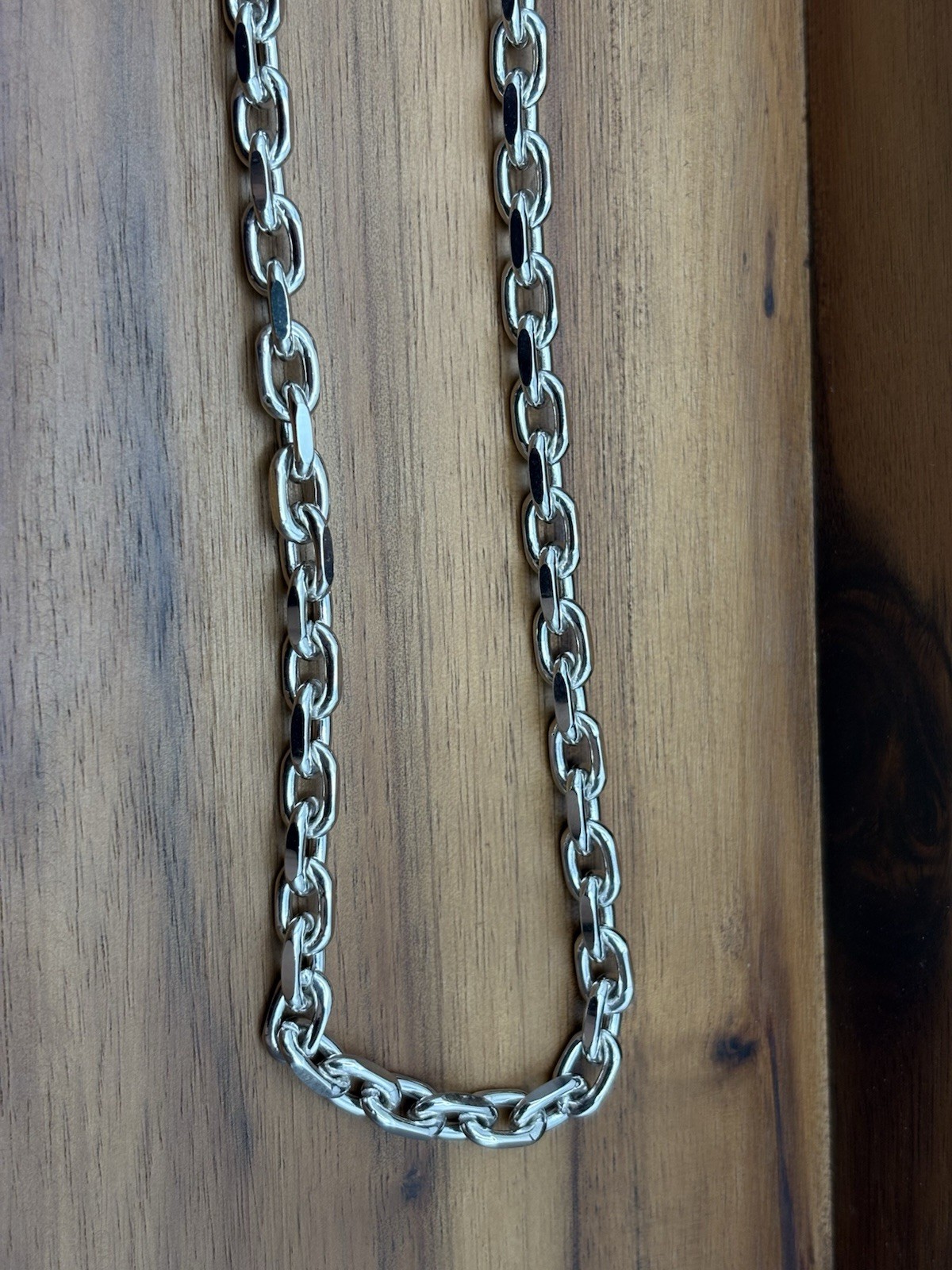 18 INCH STERLING SILVER CABLE ANCHOR LINK CHAIN NECKLACE 6MM 48.8G RHODIUM 925