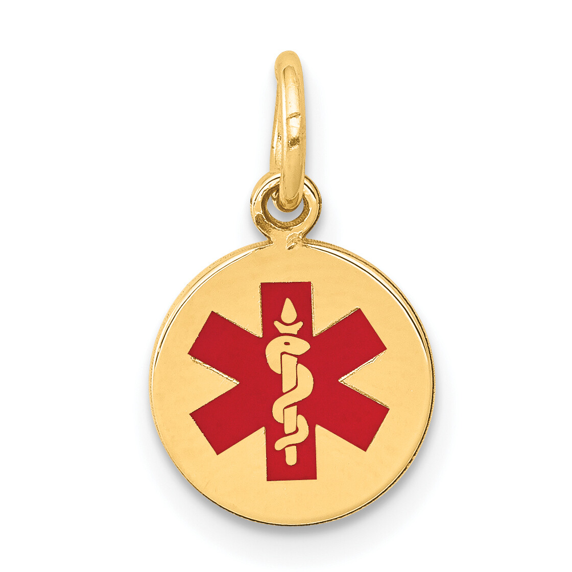 14k Red Enamel Medical Jewelry Pendant XM406