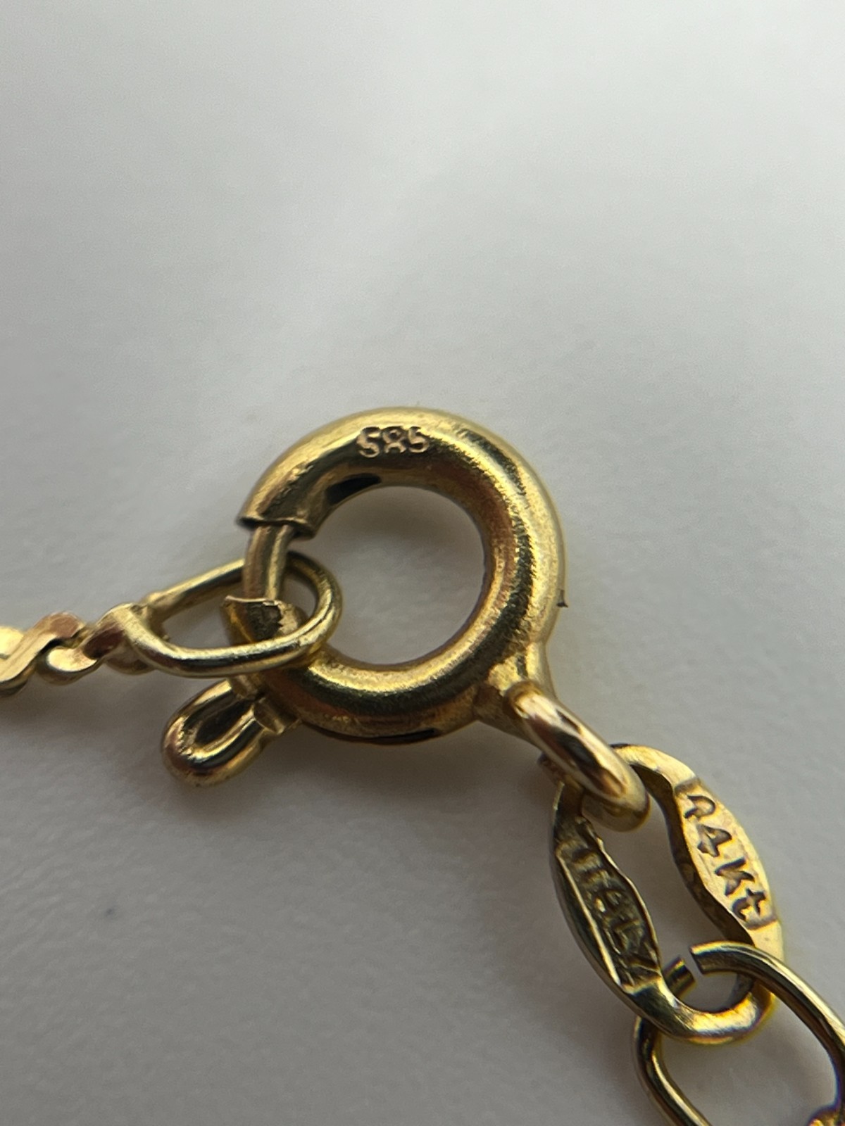 14K Italy Gold Chain Necklace 585 S Link Serpentine Chain 21” 2.5g Yellow Gold