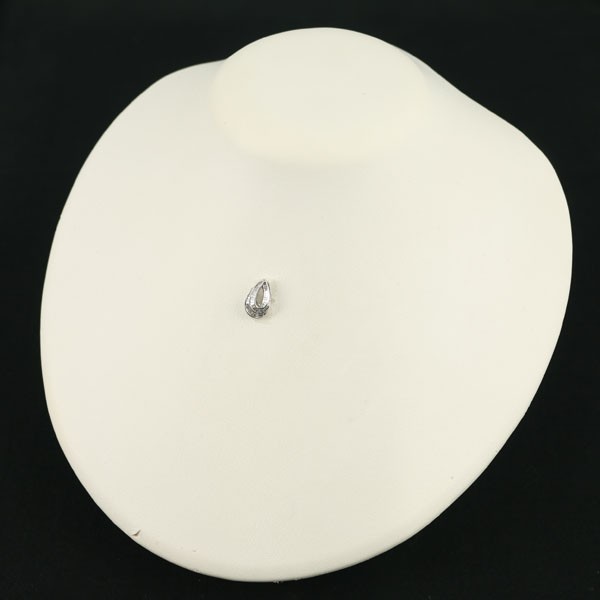 Diamond 0.20ct Tapered-cut Drop Pendant 18K 750 White Gold