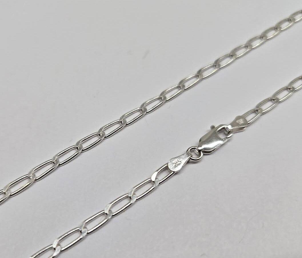 925 Sterling Silver Solid Long Curb Link Chain Necklace Bracelet 3mm 7″ to 30″