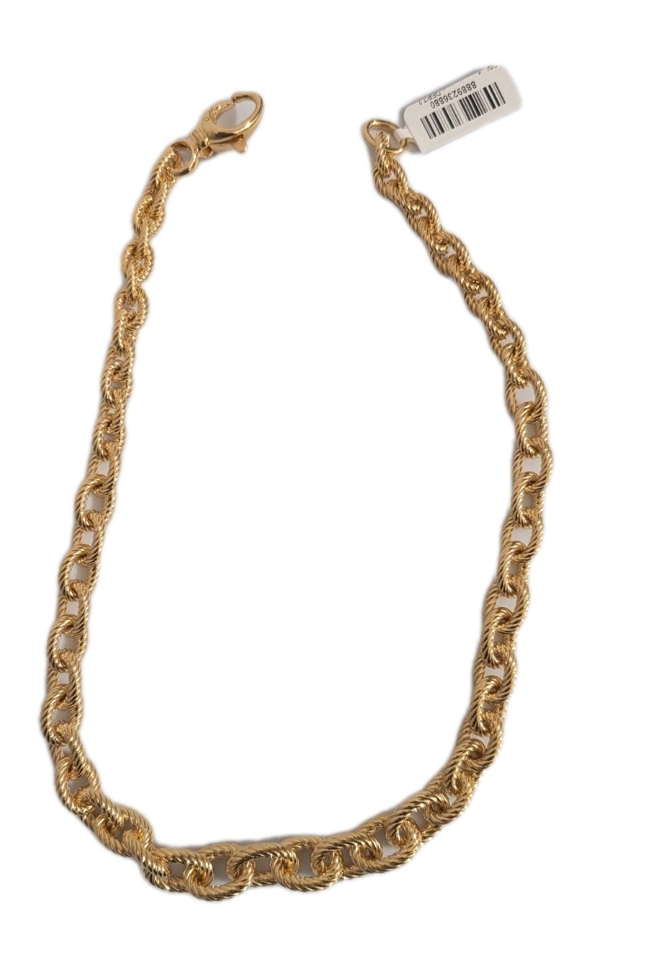 Soave Oro 14K Gold Electroform Twisted Rolo Tapered Chain Necklace-20″-NWT-$800