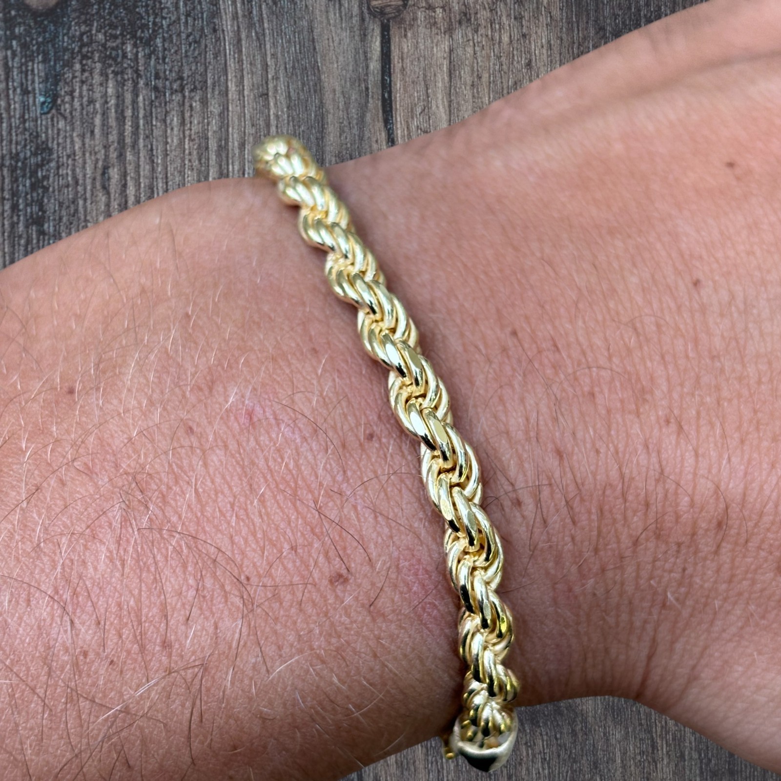 5mm Diamond Cut Rope Bracelet – Solid 925 Sterling Silver Or 14k Gold Vermeil