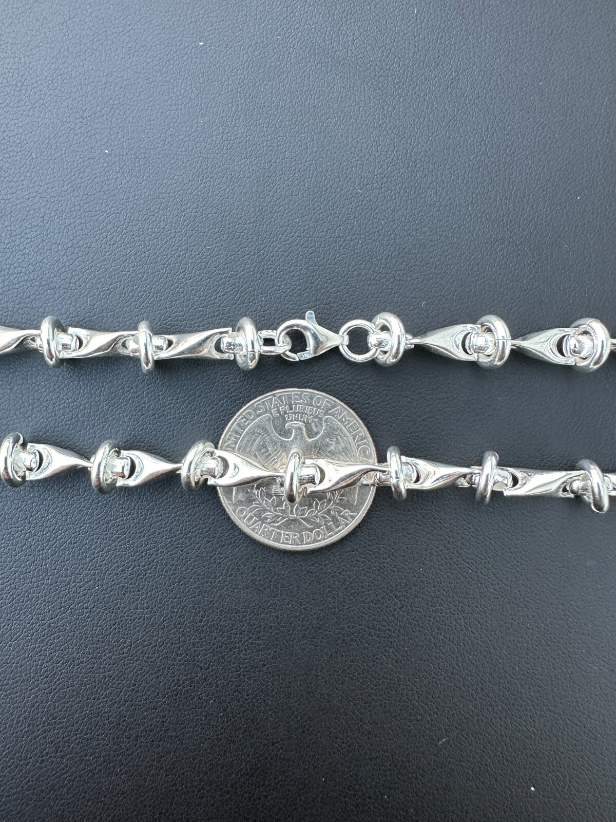 Real 925 Sterling Silver Custom 8mm Barbed Wire Link Chain Necklace Or Bracelet