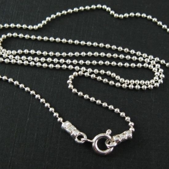 Sterling Silver Necklace-Tiny Ball Chain (All Sizes) Ball Necklace-Made in Italy