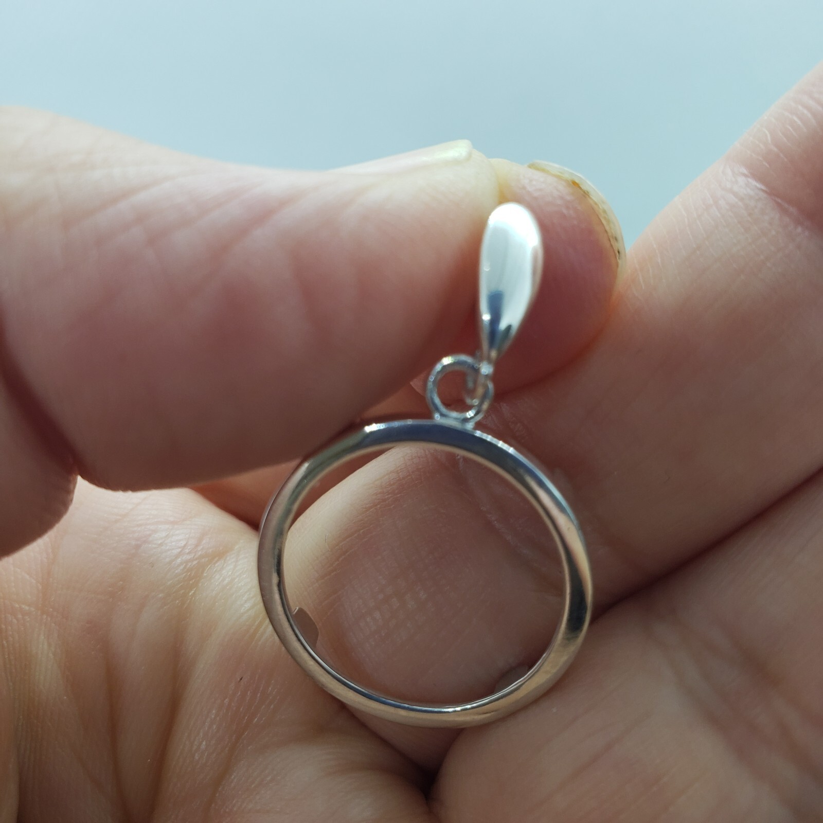Sterling Silver Dime Bezel 18 mm Coins Prong Back Square Edge 10 Cent No Coin