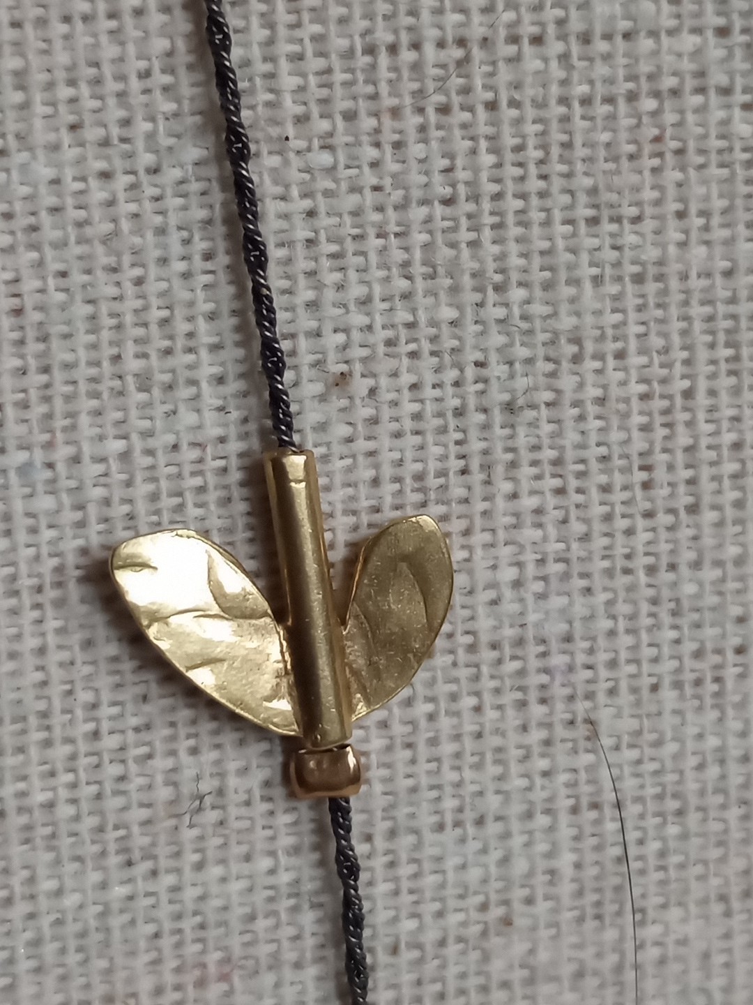32 In GRAS 925 Golden Leaves Slide Pendant Necklace Two Toned Gold Plated 18K