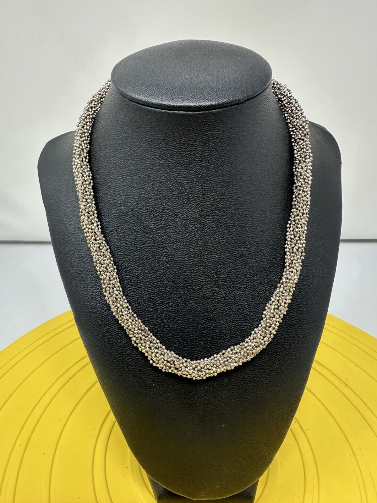 Sterling Silver Beautiful 16 Stranded Braided Choker Necklace 51g 17 Inch Modern