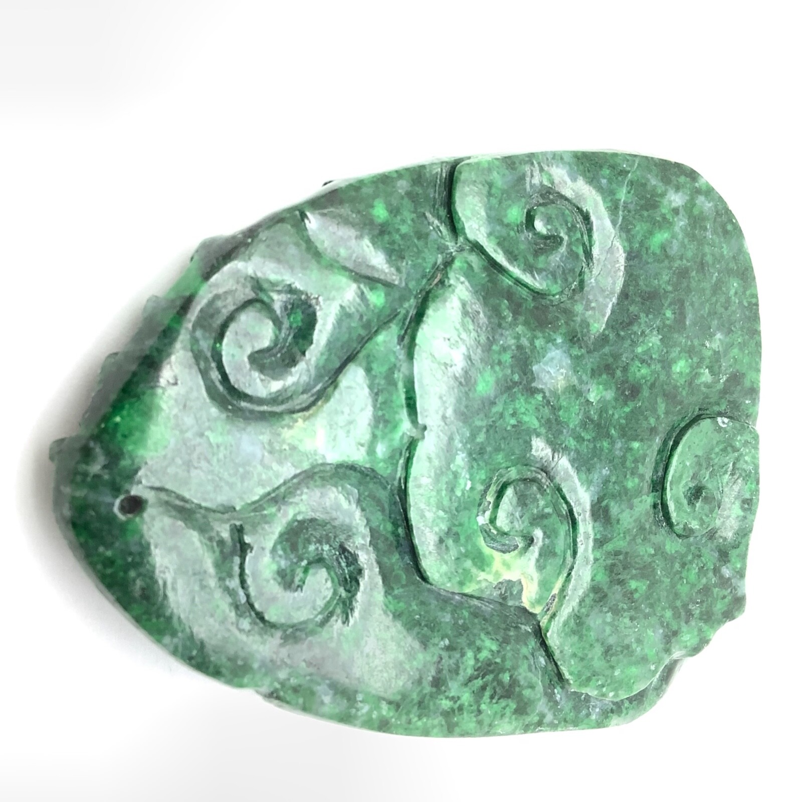 Burma Maw Sit Sit Dragon Pendant Chromium Green Albite Jadeite Carving Myanmar