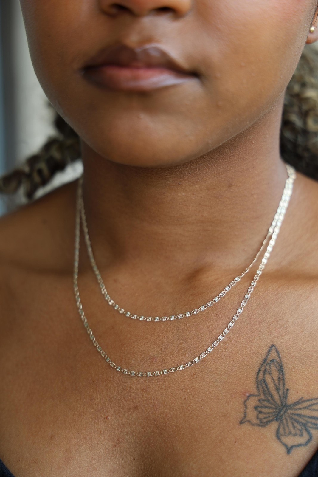 Mariner Chain Necklace 10k Solid Gold Tri-Color Diamond-Cut Valentino Link