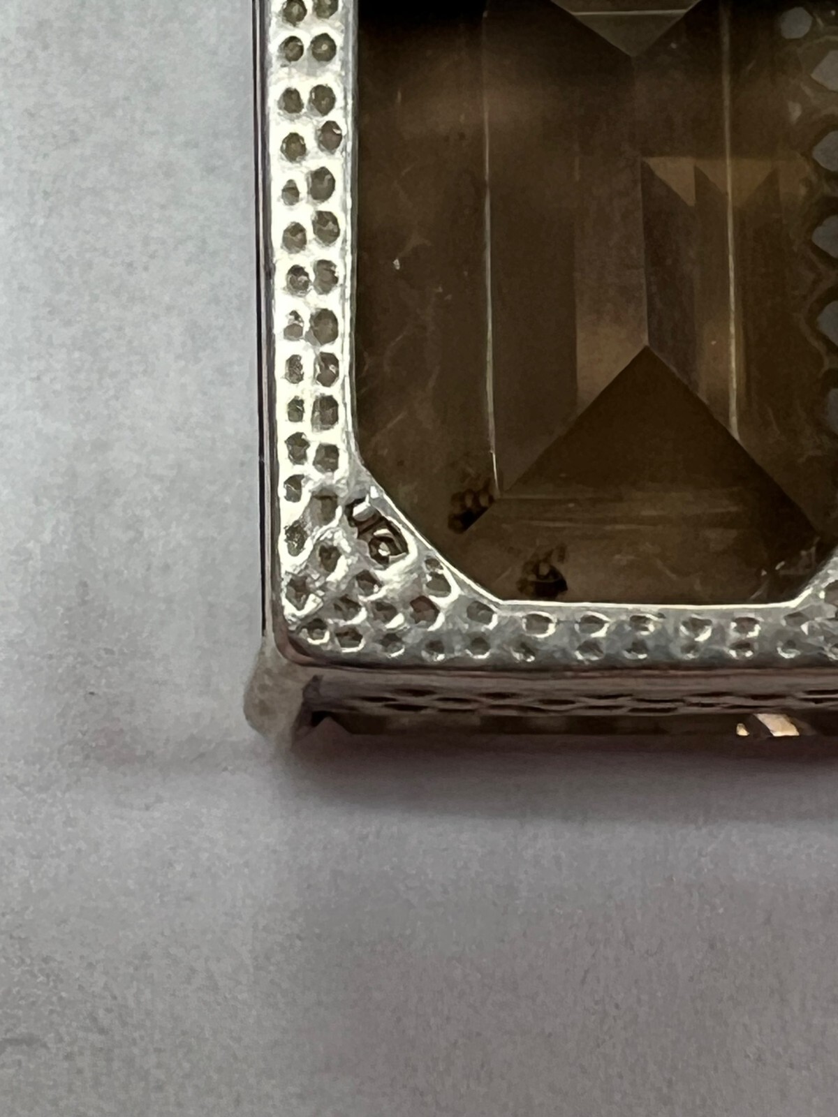 Unknown Designer Sterling Silver Pendant with Smoky Quartz [055DuW]