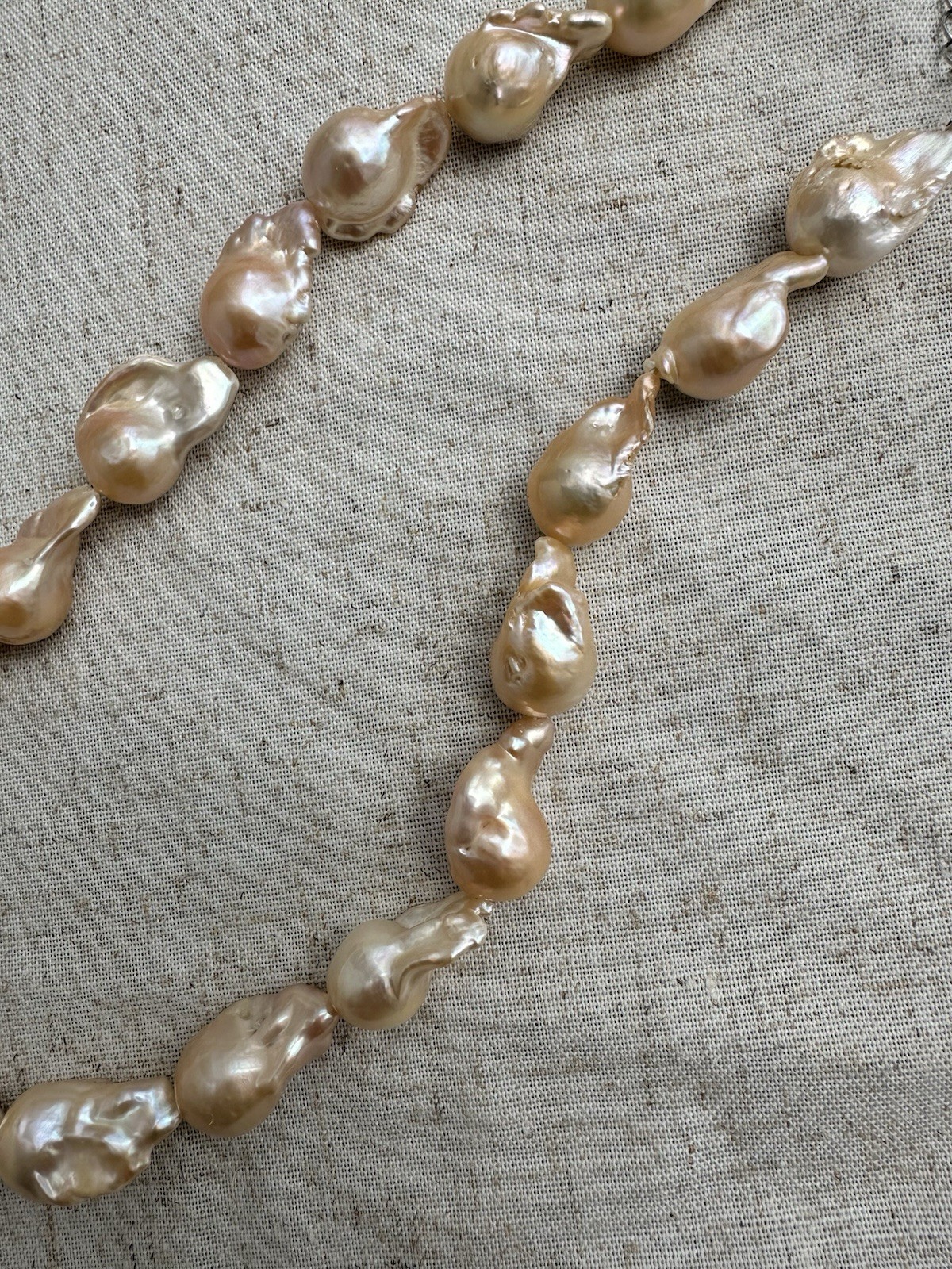 Genuine Natural Pink Freshwater Baroque Pearl Necklace 17-18.5” Gift Box New