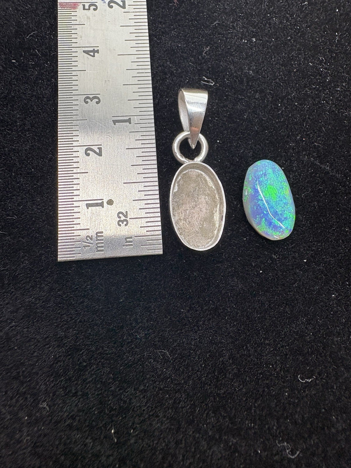 Australian Black Opal Pendant