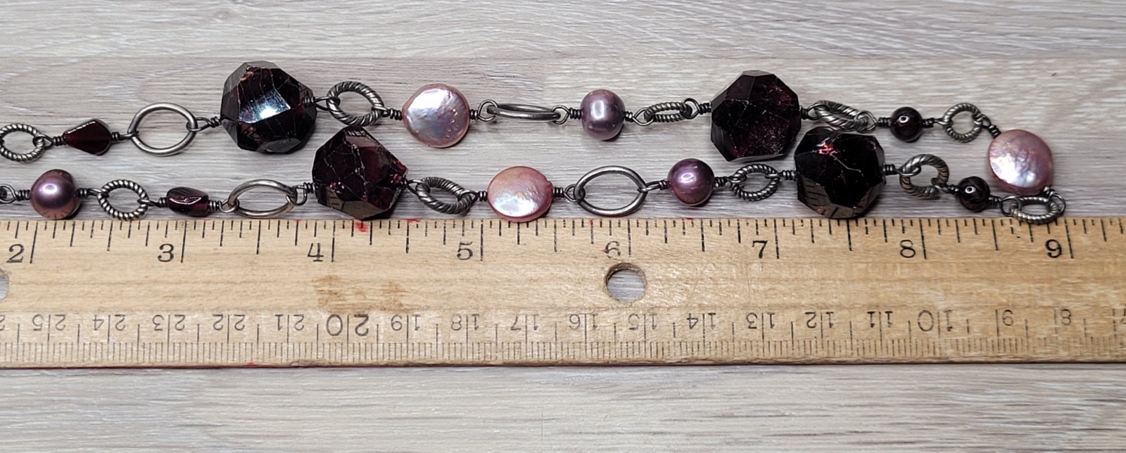 EXEX Claudia Agudelo Sterling Silver Garnet & Pink Pearl Beaded Necklace