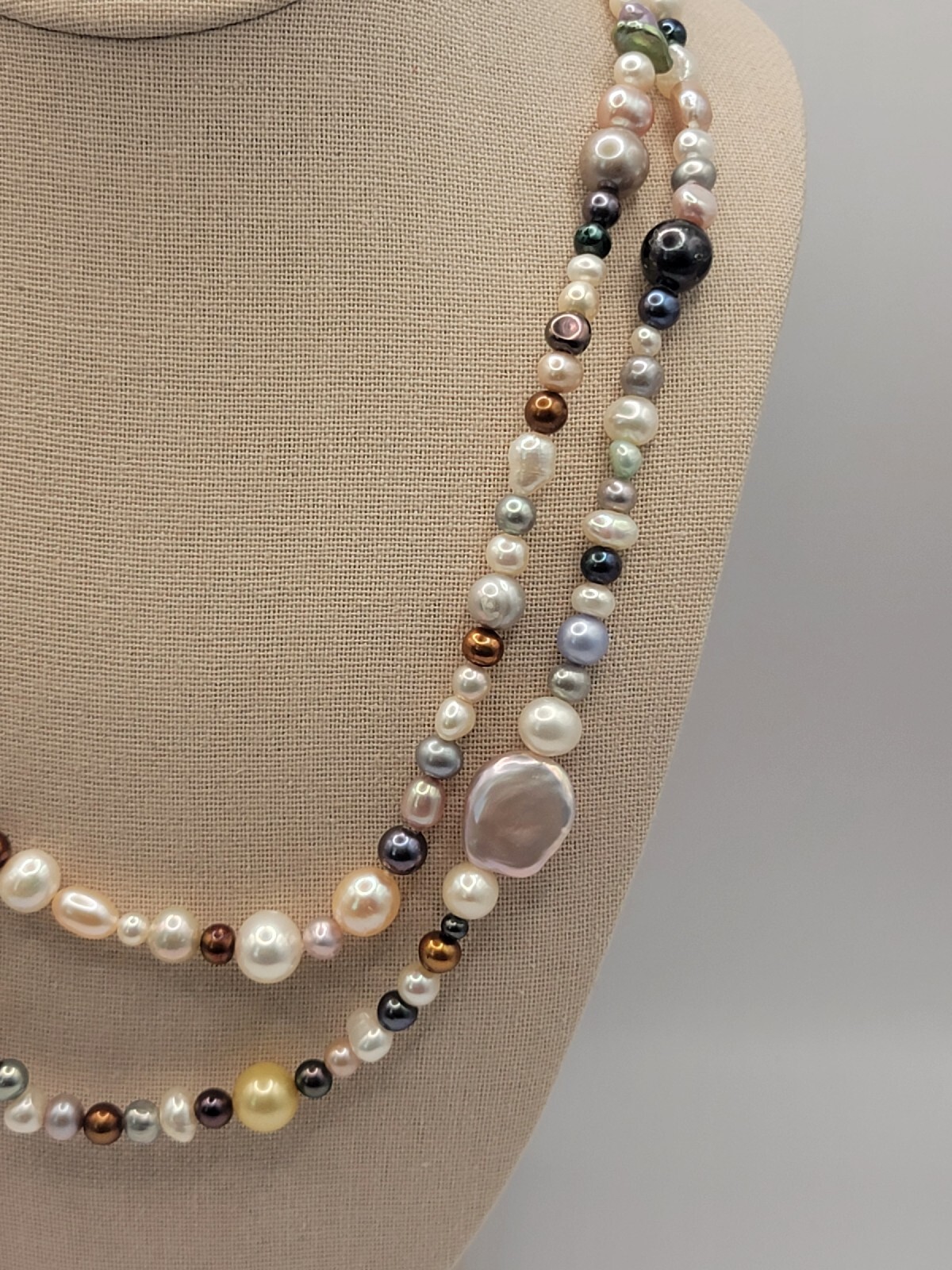 Honora Pearl Necklace Multi-Colored 36″ No Metal Continuous Strand