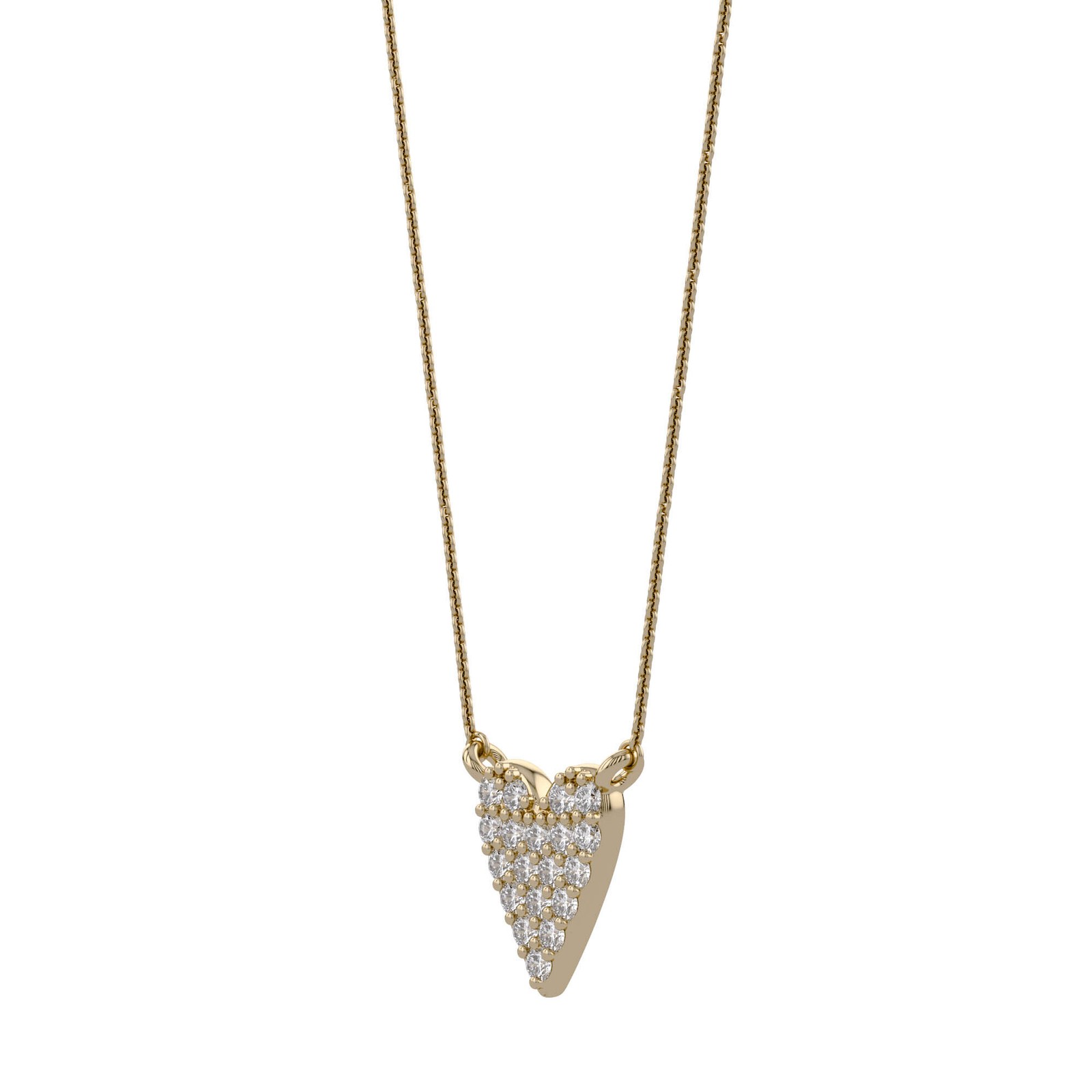 1/10 Ctw Lab Grown Diamond Heart Pendant Necklace 925 Sterling Silver